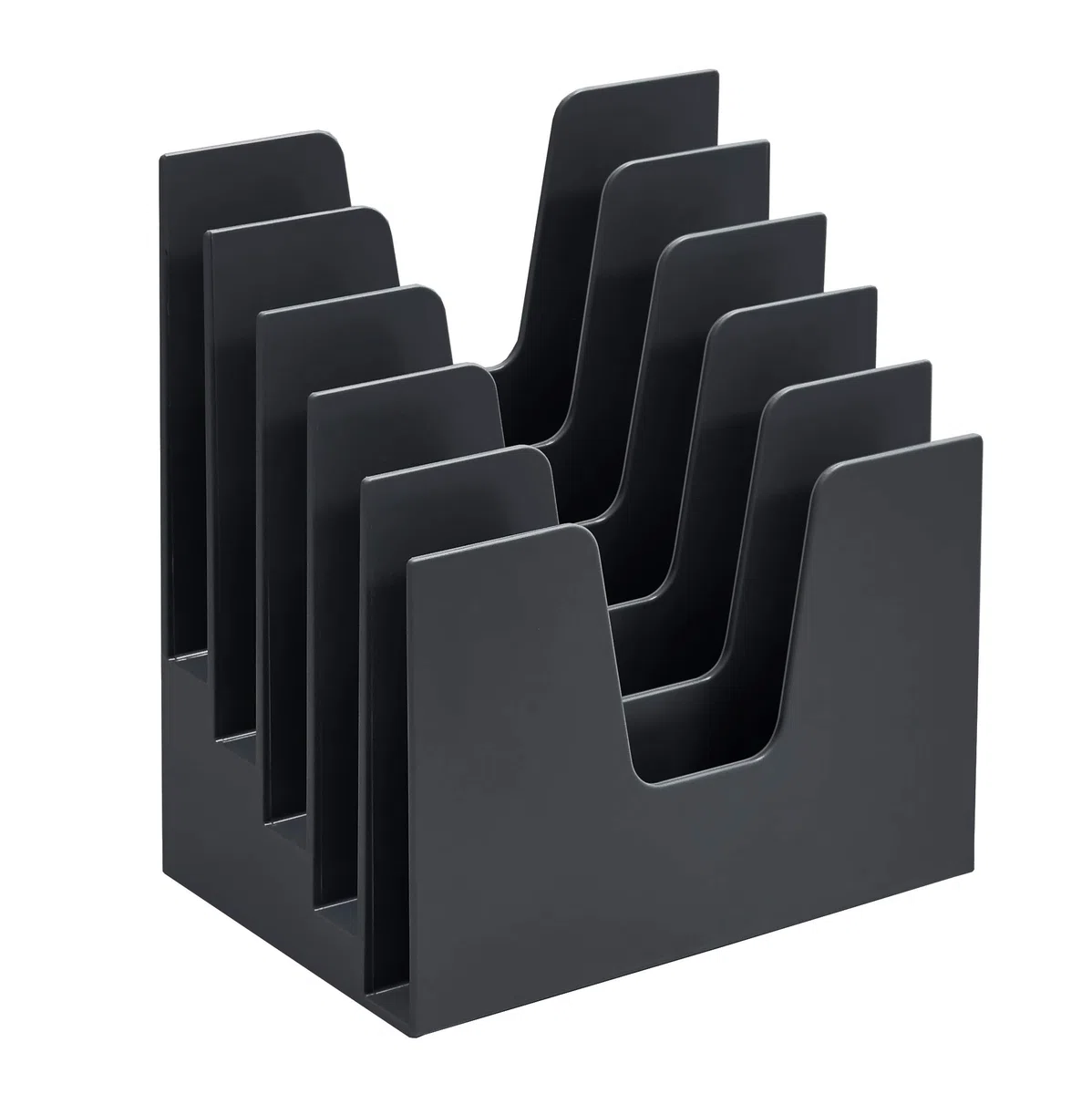 Acrimet Clasificador de Archivos e Portadocumentos para Oficina o Hogar, 5 Separadores Inclinado en Plástica Resistente (Color Negro)