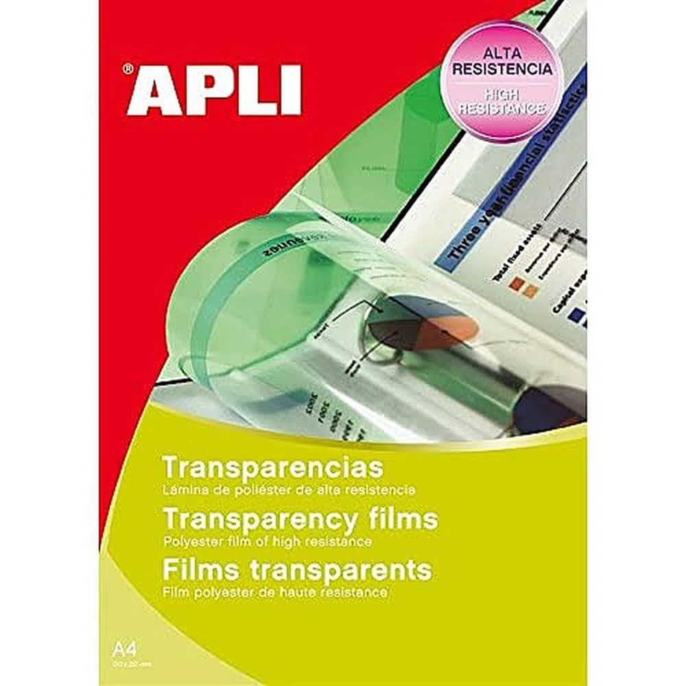 APLI 1230-Transparencias sin banda para inkjet 50 hojas