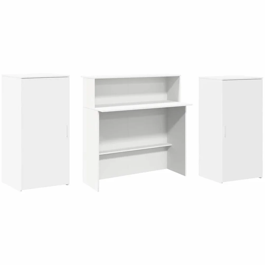 Blanco Mostrador de recepción 200x50x103,5 cm Madera ingeniería Escritorios