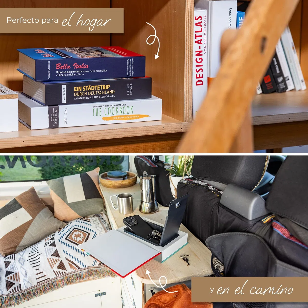 HMF 80701 Caja de libro, caja de caudales con camuflaje de libro con paginas de papel, "Whisky", 18,7 x 13 x 4,2 cm