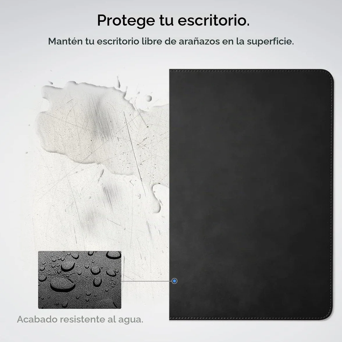 Spigen Alfombrilla de Escritorio Velo Vegan PU Cuero con Soporte Magnético para Cables y Base de Goma Antideslizante - Negro