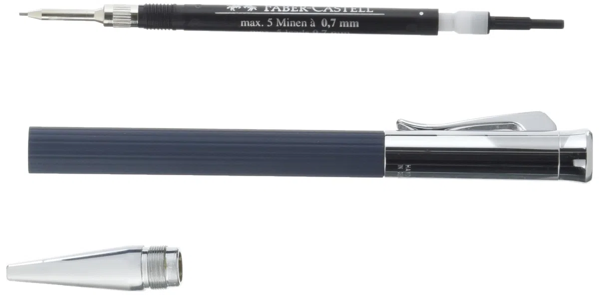 Graf von Faber-Castell 131583 Portaminas Tamitio, azul noche | Cuerpo metálico lacado en mate con piezas metálicas cromadas y grado de dureza B