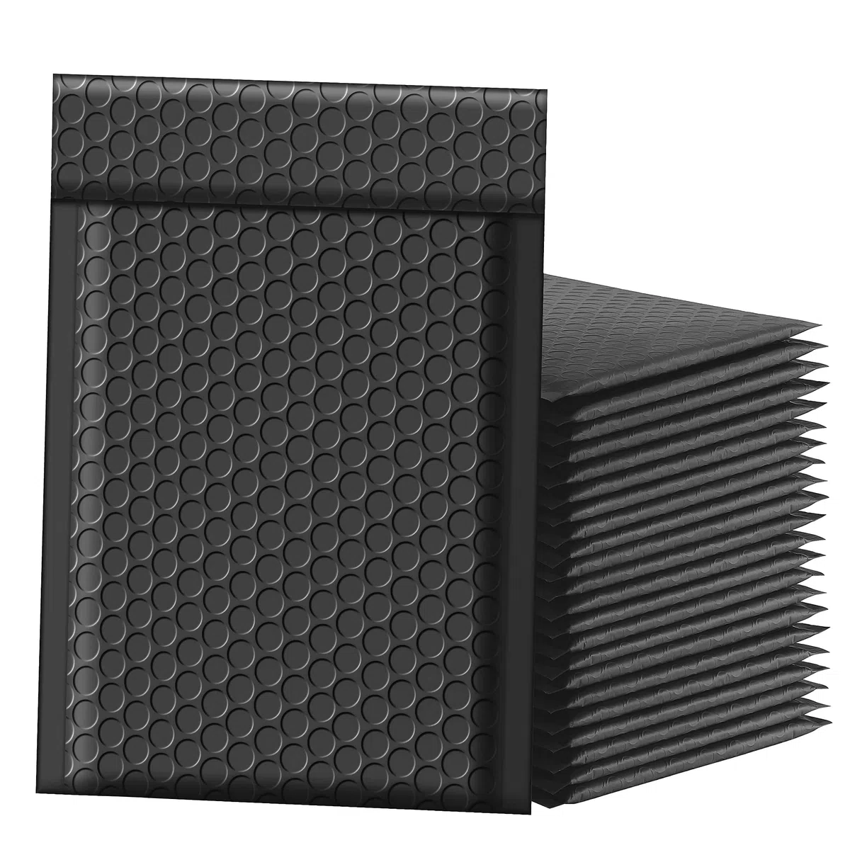 Famagic Sobres de burbujas de 15,2 x 25,4 cm, 50 sobres acolchados autosellantes, sobres acolchados de burbujas de polietileno, sobres de envío mate para pequeñas empresas, color negro #0 (tamaño
