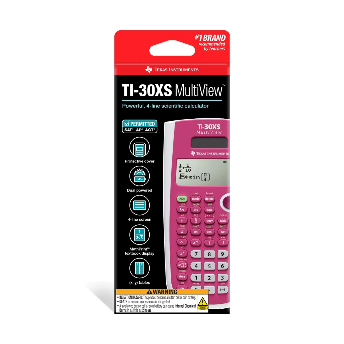 Texas Instruments TI-30XS MultiView - Calculadora científica rosa
