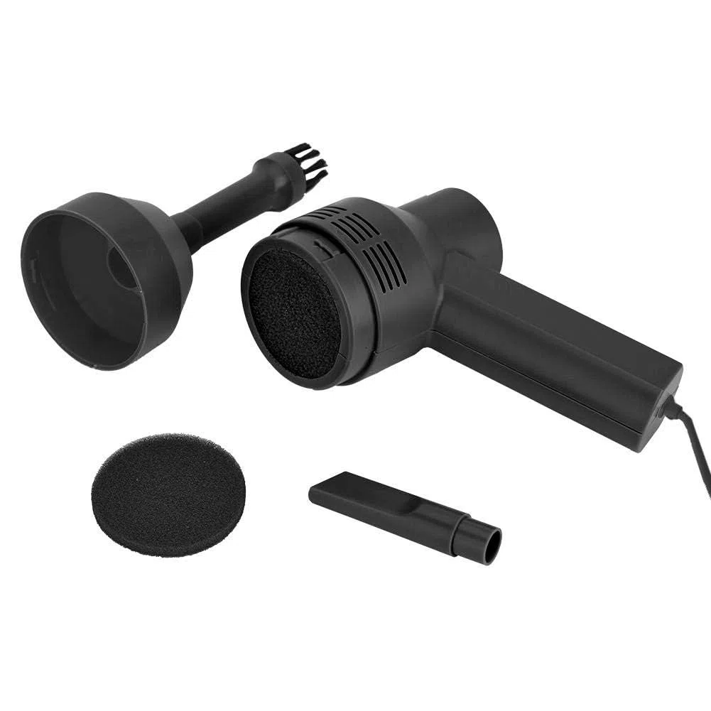 Mini Aspirador de Teclado USB de Mano, Kit de Aspireadora Recargable para Ordenador, Limpiador Eléctrica Portátil con Esponja para Teclados de PC, Aspiradora de Teclado para Limpiar Polvos(黑色)