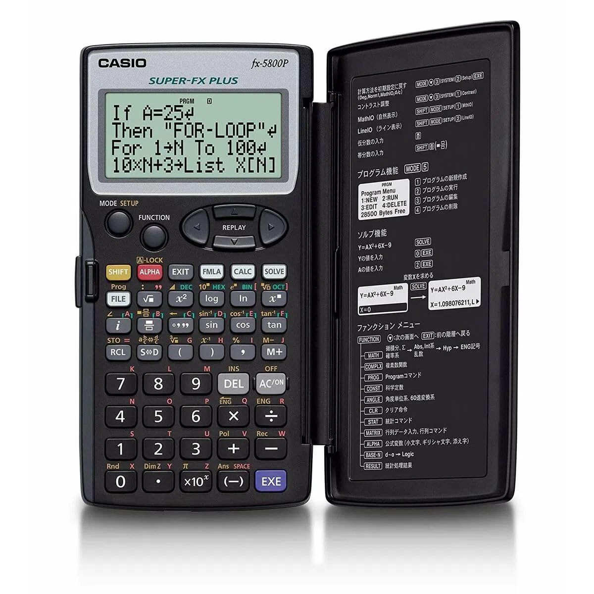 Casio FX-5800P - Calculadora programable, 15.1 x 81.5 x 163 mm, Color Negro