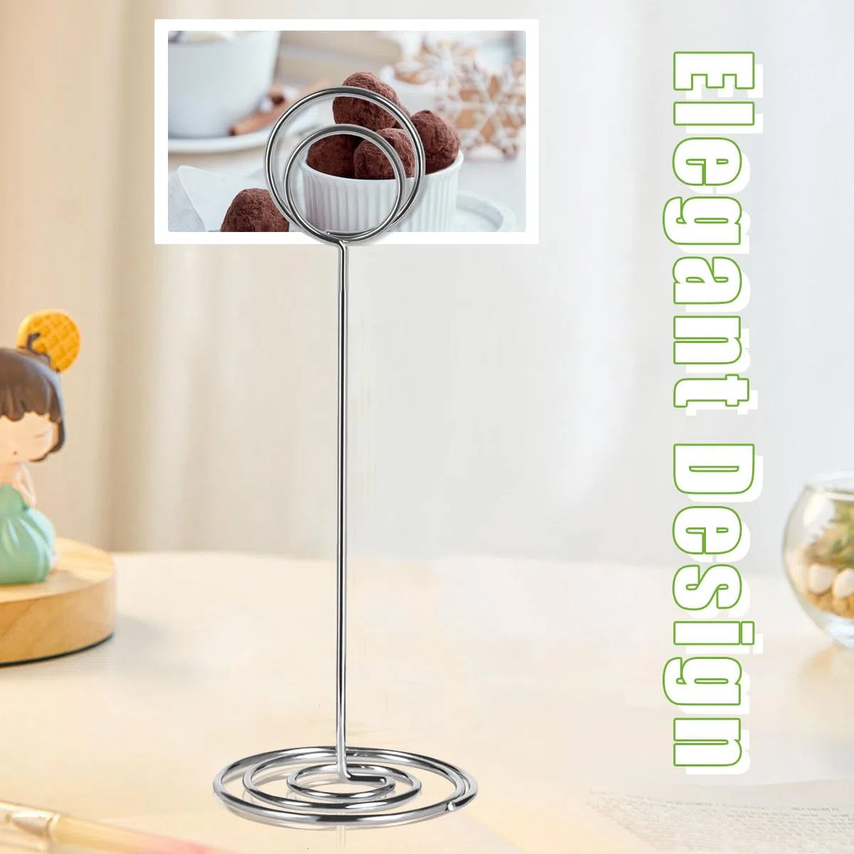 Paquete de 24 soportes para números de mesa de 8.75 pulgadas, soporte simple para tarjetas de mesa, delicado soporte para tarjetas de nombre de mesa, soporte reutilizable para notas de mesa para