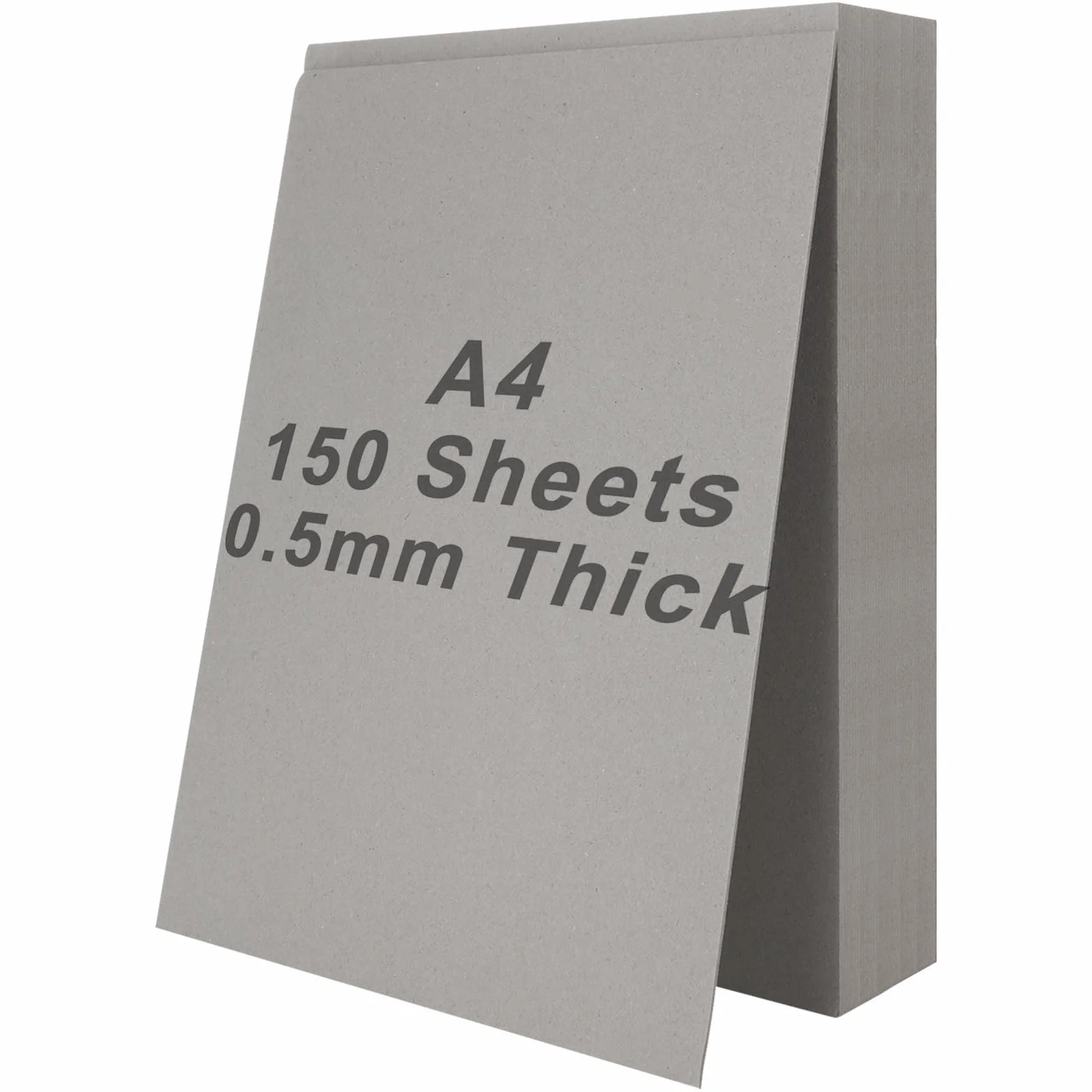 SHUESS Tablero gris A4, 150 hojas, 500 micras, A4 (29,7 x 21 cm), tablero gris de doble cara, cartón grueso para modelismo, grosor de 0,5 mm