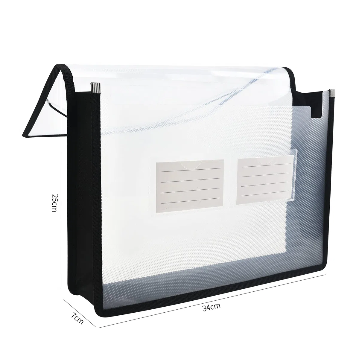 Carpeta de archivos expandible organizador de documentos con solapa y cierre de cable, transparente impermeable, expansión de 2,8 pulgadas, letra A4 para organización, paquete de 5