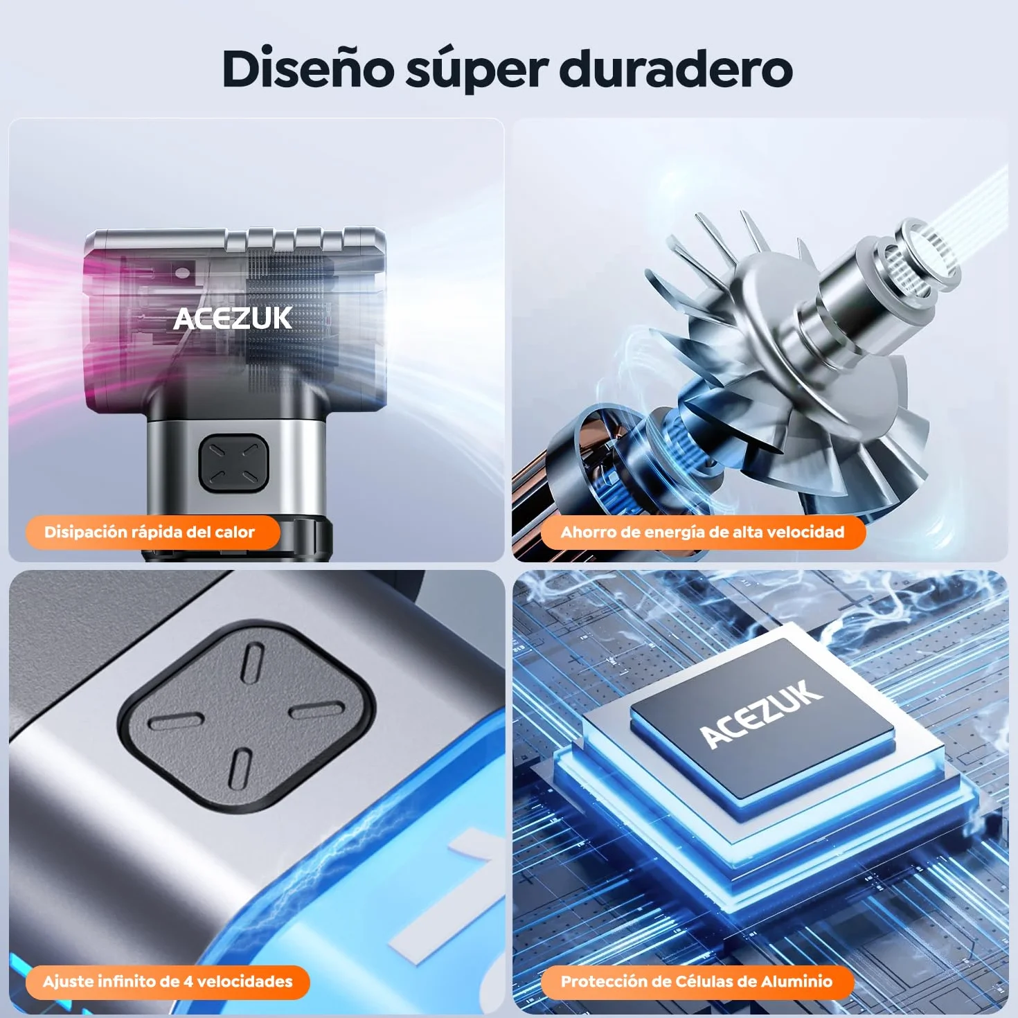 300000RPM Soplador de Polvo Eléctrico,4 Velocidades Recargable Aire Comprimido Limpieza PC con 10500mAh, Soplador Aire Comprimido para Laptop, Teclado, Coche
