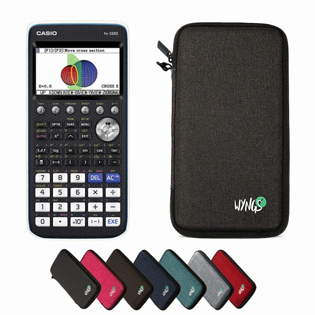 Casio fx-CG50 con Funda Protectora WYNGS Gris Oscuro - Calculadora Gráfica - Paquete Básico