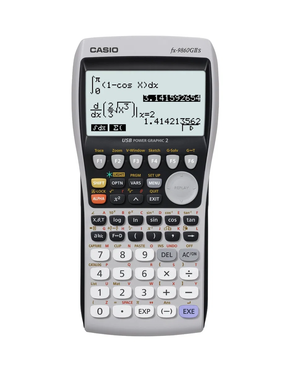 Casio FX-9860GII - Calculadora (Escritorio, Batería, Graphing calculator, Plata, De plástico, Botones)