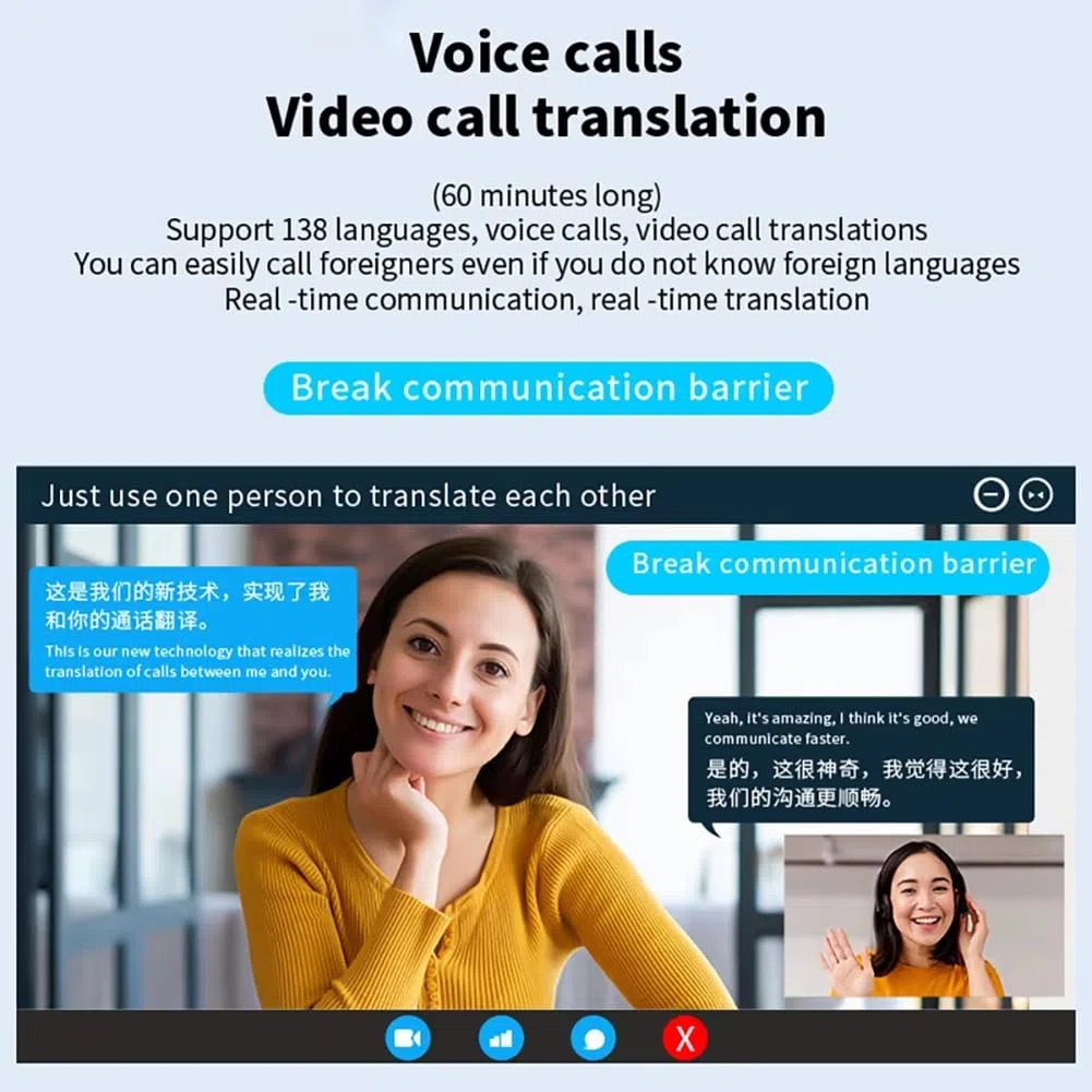 Dispositivo traductor de idiomas, traductor de voz AI en tiempo real bidireccional, dispositivo de traducción instantánea de más de 138 idiomas, soporta traducción de texto/foto/video y llamadas de