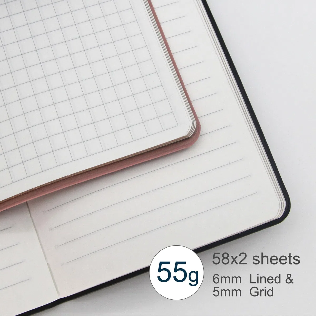 Cuadernos de tapa suave, paquete de 2 cuadernos de bolsillo A6, cuadernos pequeños a rayas, diarios de escritura de 3.1 x 5.5 pulgadas, 112 páginas, mini cuadernos para hombres y mujeres, viajes