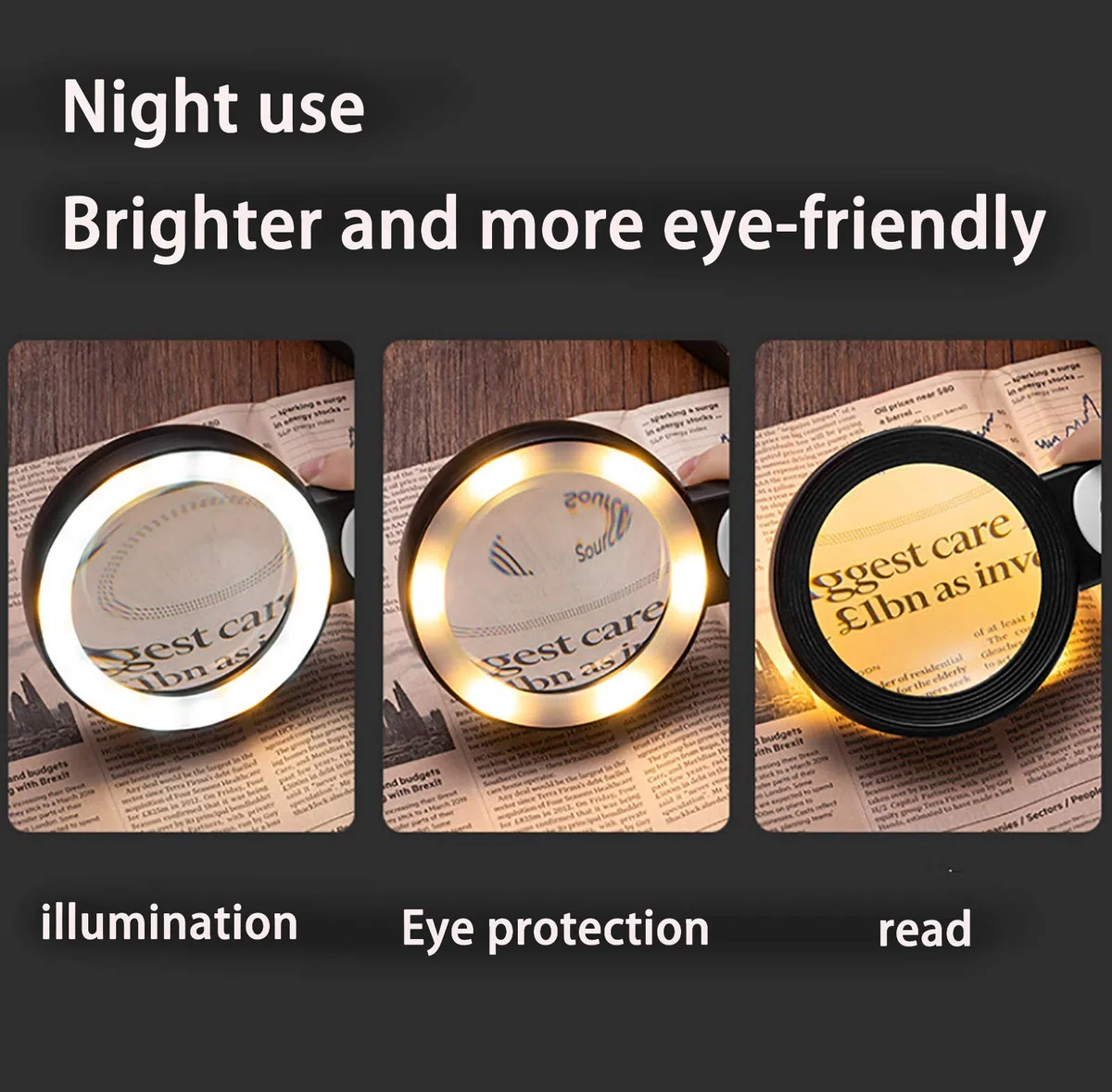 Lupa de Mano Grande de 30 aumentos con 18 LED y luz Lupa de Vidrio de 80 mm Lupa iluminada para Lectura mapas Pasatiempos y Trabajos manuales