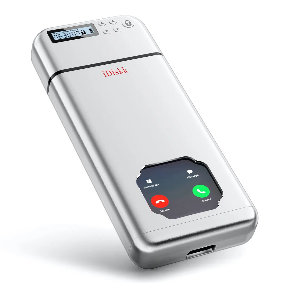 iDiskk Caja de metal con cerradura para teléfono móvil con temporizador