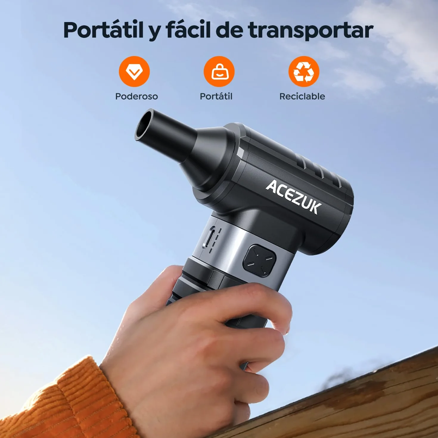 300000RPM Soplador de Polvo Eléctrico,4 Velocidades Recargable Aire Comprimido Limpieza PC con 10500mAh, Soplador Aire Comprimido para Laptop, Teclado, Coche