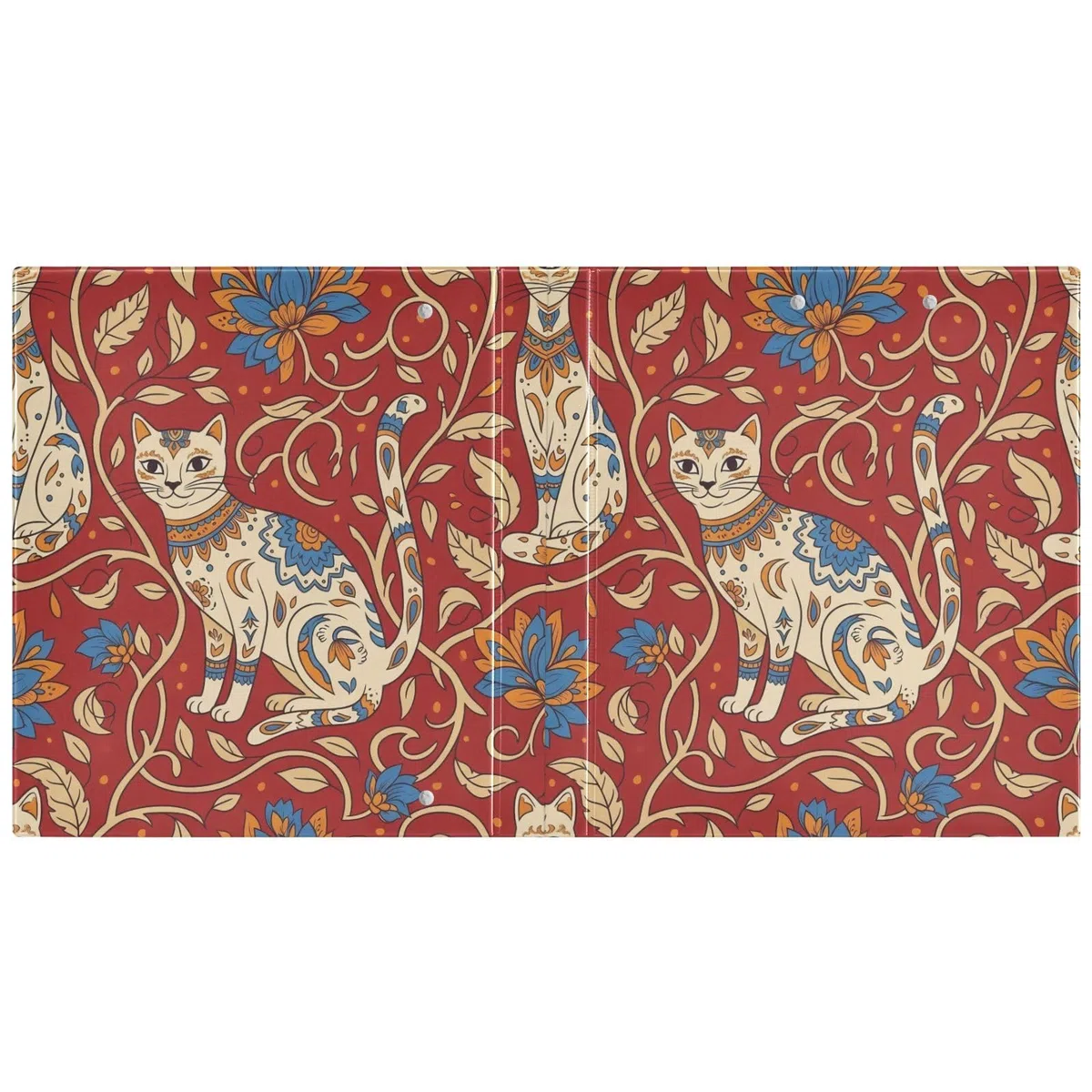 Carpeta de 3 anillos color rojo crema gatos, carpeta de anillos en D, paquete de 2 | Con portapapeles y bolsillos, para escuela, universidad, oficina