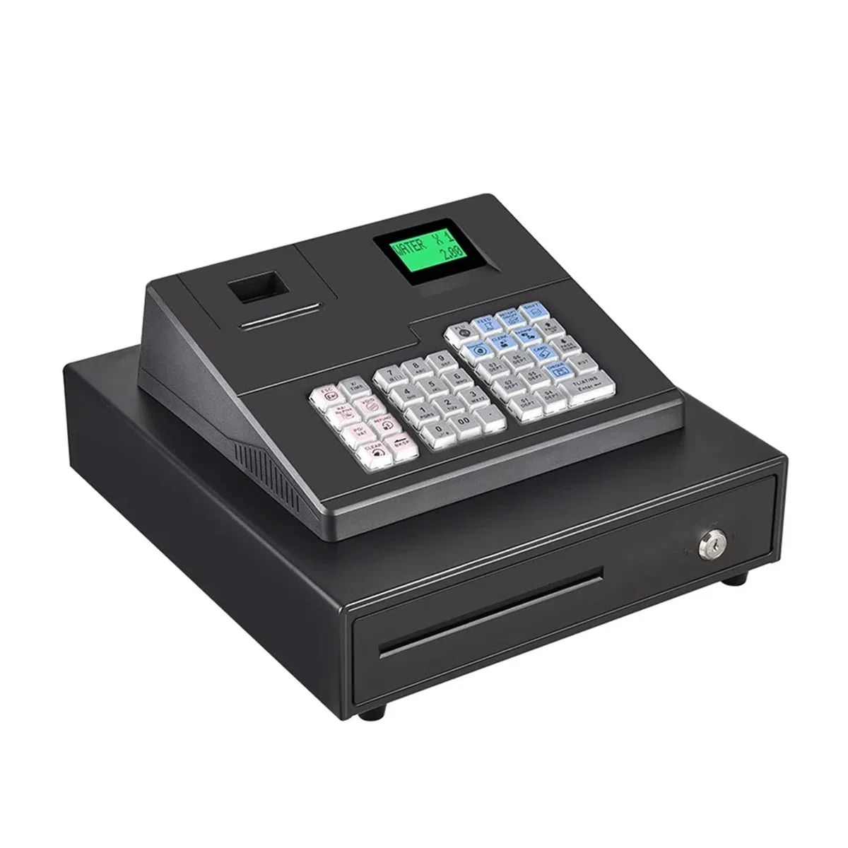 Caja Registradora, Caja Registradora para Tiendas Minoristas, Máquina Pos Inteligente para Supermercados con Control De Precios para Pequeñas Empresas Ecr600,