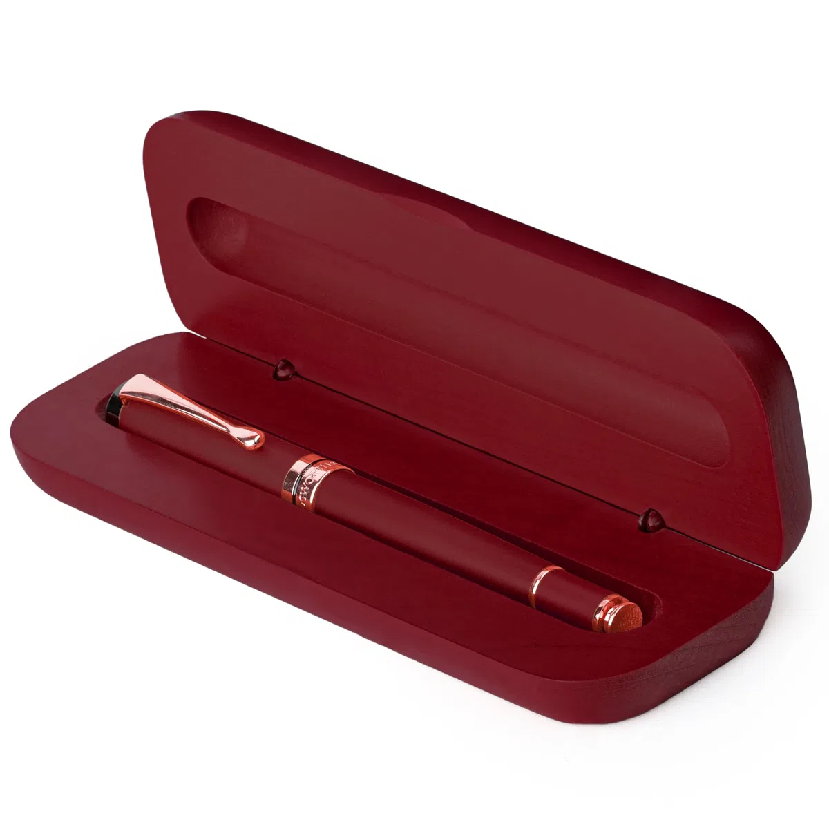 Wordsworth and Black Rollerball Pen - Bolígrafo de lujo impresionante en bambú madera violeta, acabado en oro, recargable, mejor regalo para hombres y mujeres, recarga de tinta