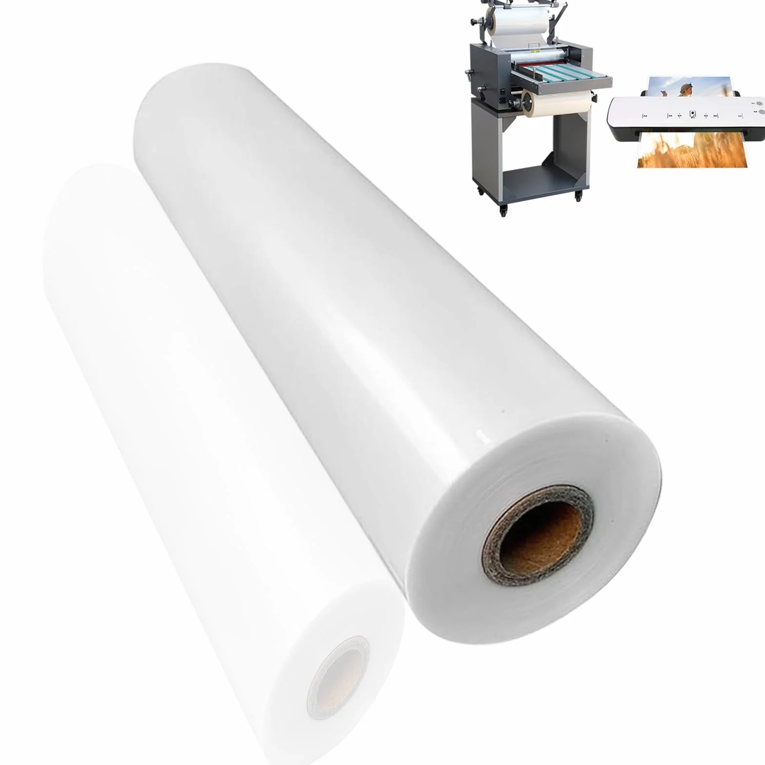 Película laminadora BOPP brillante de 12,5 pulgadas (31,75 cm) x 656 pies (200 m), película laminada térmica de rollo en caliente, núcleo de 1" (2,54 cm), grosor de 1 mil (27 mic), rollo de lámina