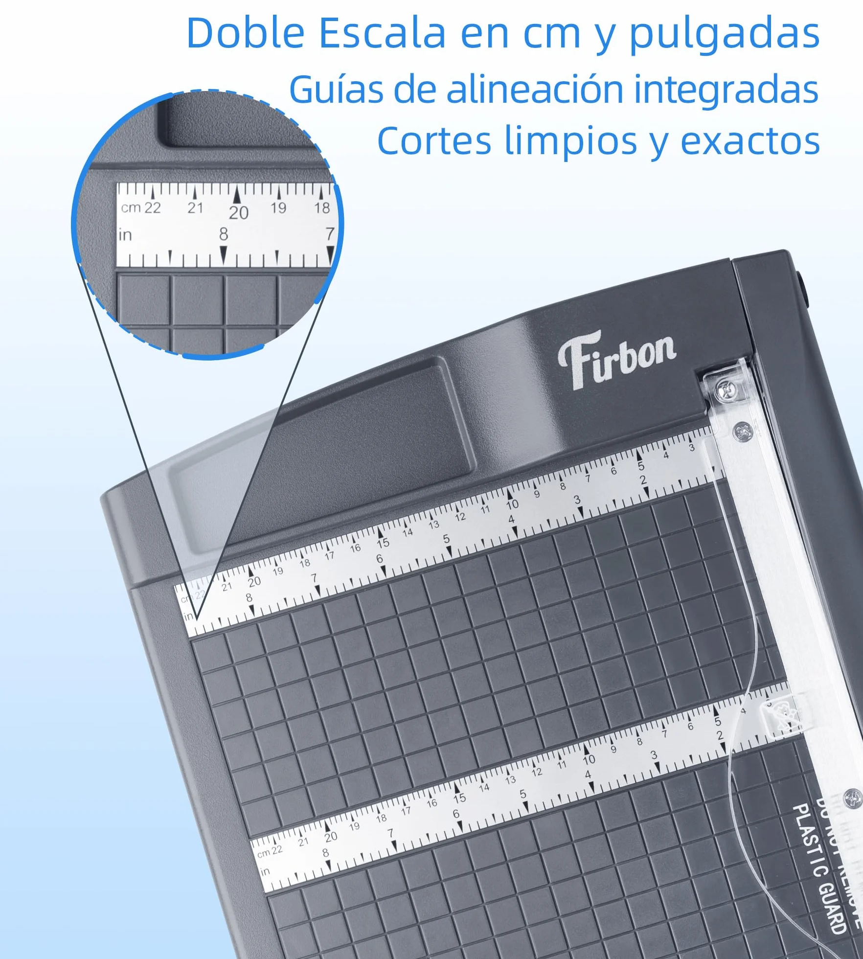 Firbon Guillotina Cortadora de Papel 30 cm, Capacidad de Corte de hasta 12 Hojas A4 80 g/m², con Bloqueo de Seguridad y Regla de Precisión, para Oficina, Escuela, Manualidades y Fotos