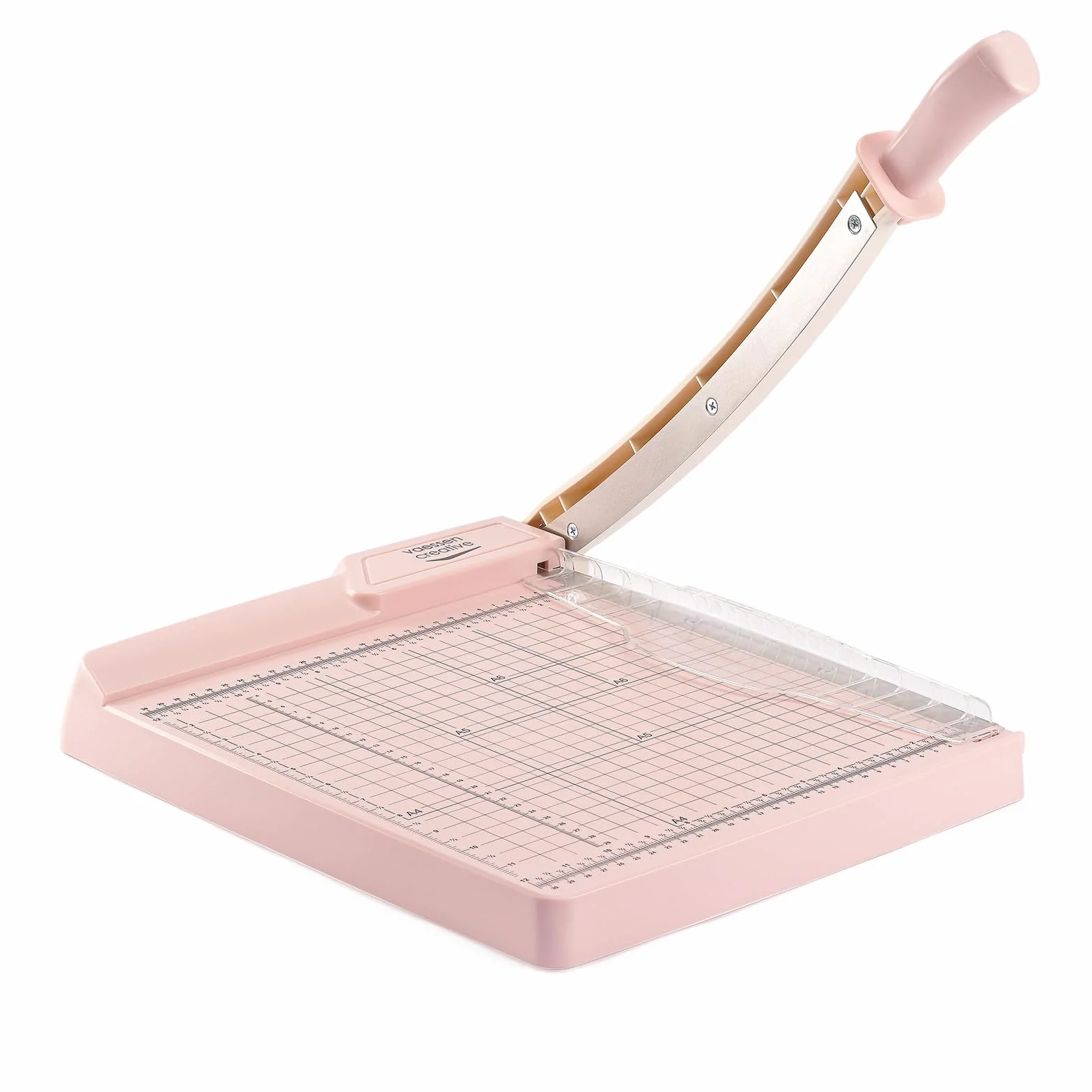 Vaessen Creative Guillotina de Papel 30 cm Rosa - Cortadora para Vinilo, Carton y Cartulina A4, A5 y A6 - Cizalla para Bricolaje, Scrapbooking, Journaling, Tarjetas y Manualidades