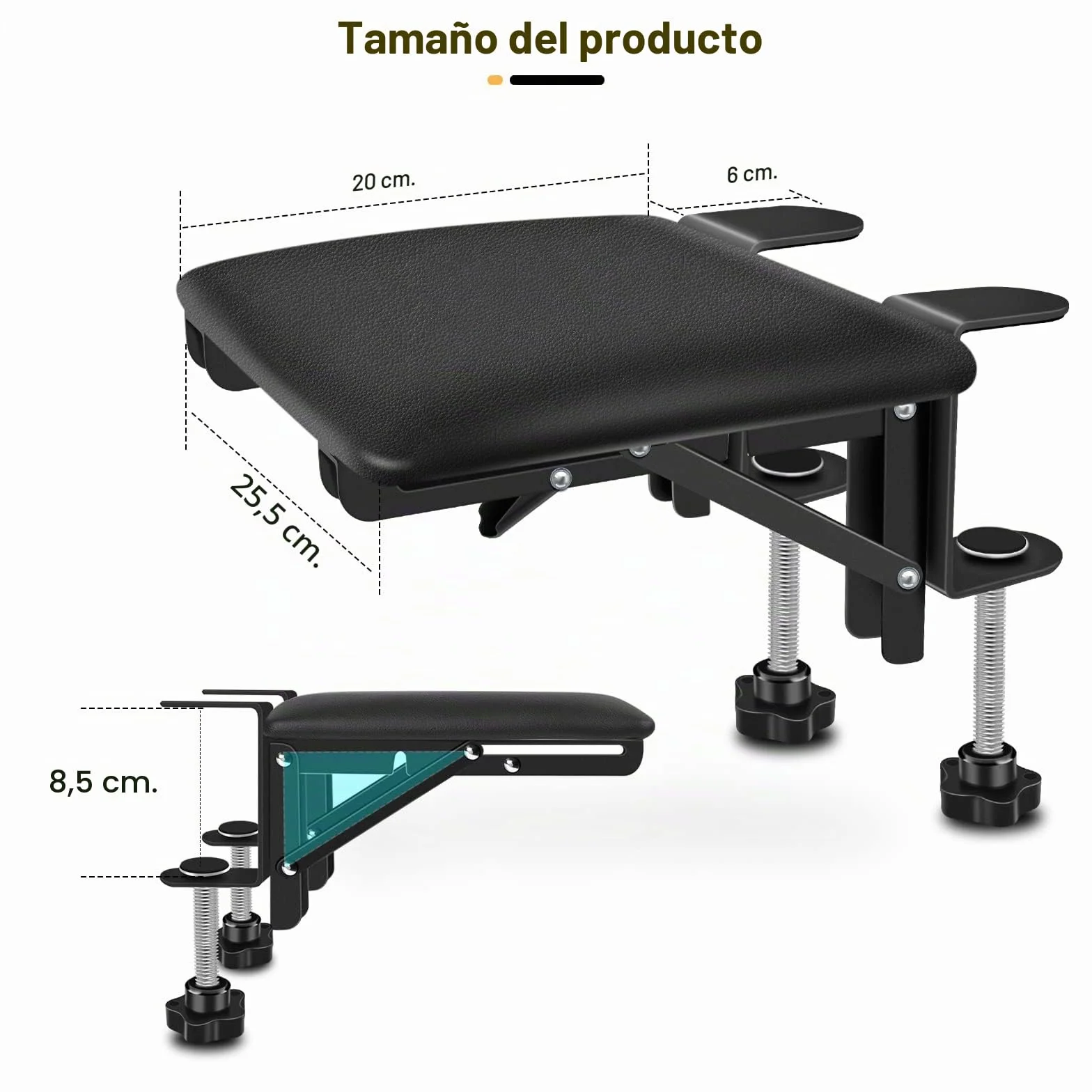 Reposabrazos para escritorio, Soporte de Codo Ergonómico Extensor de Escritorio de Ordenador Reposamuñecas para Soporte de Teclado en Casa y Oficina
