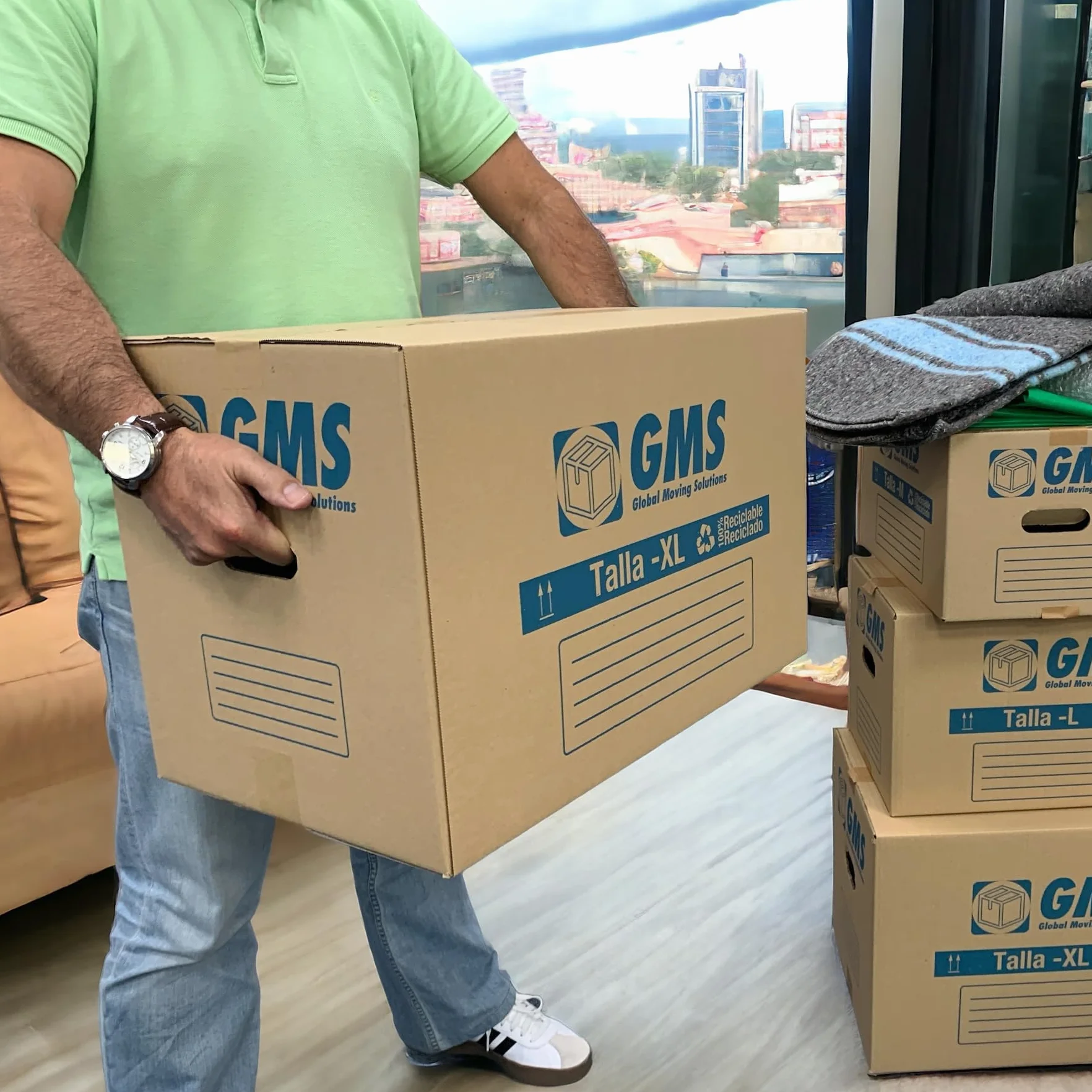 Cajas de Cartón Mudanza 60x40x40cm 96 Litros + Burbuja 6x0,6m Ultra Resistentes
