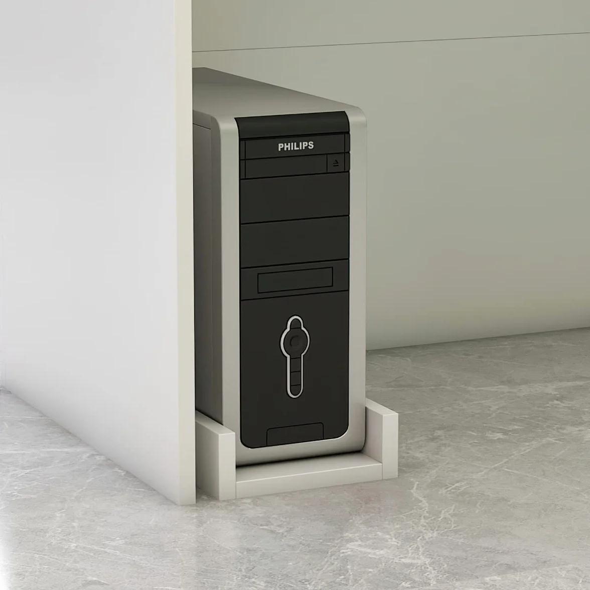 Mesa de Oficina con Bandeja para Ordenador, 80 x 140 x 120 cm, Blanco, MDF