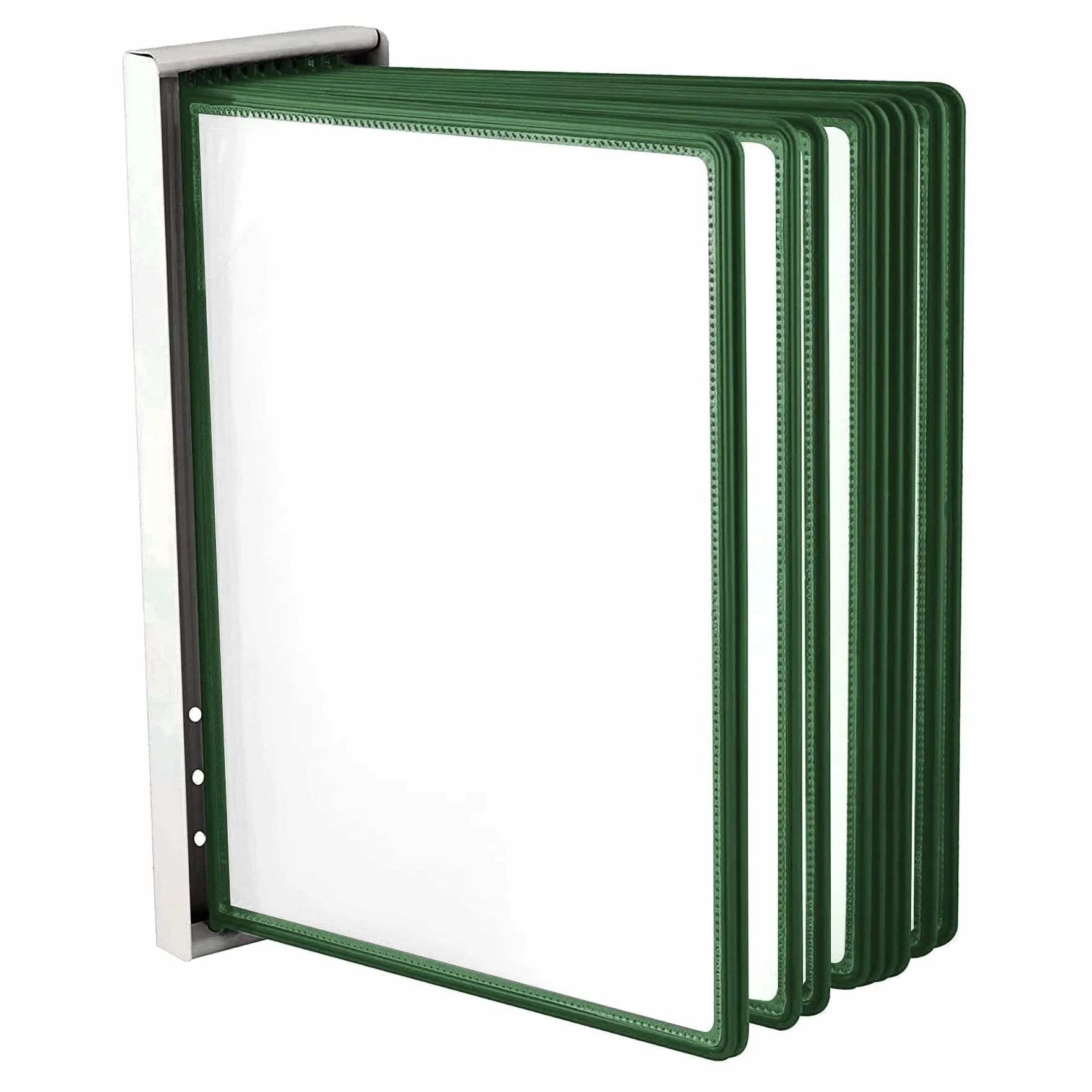 LEVIATAN Panel de pared A4 10 paneles de presentación Soporte de pared de metal Verde
