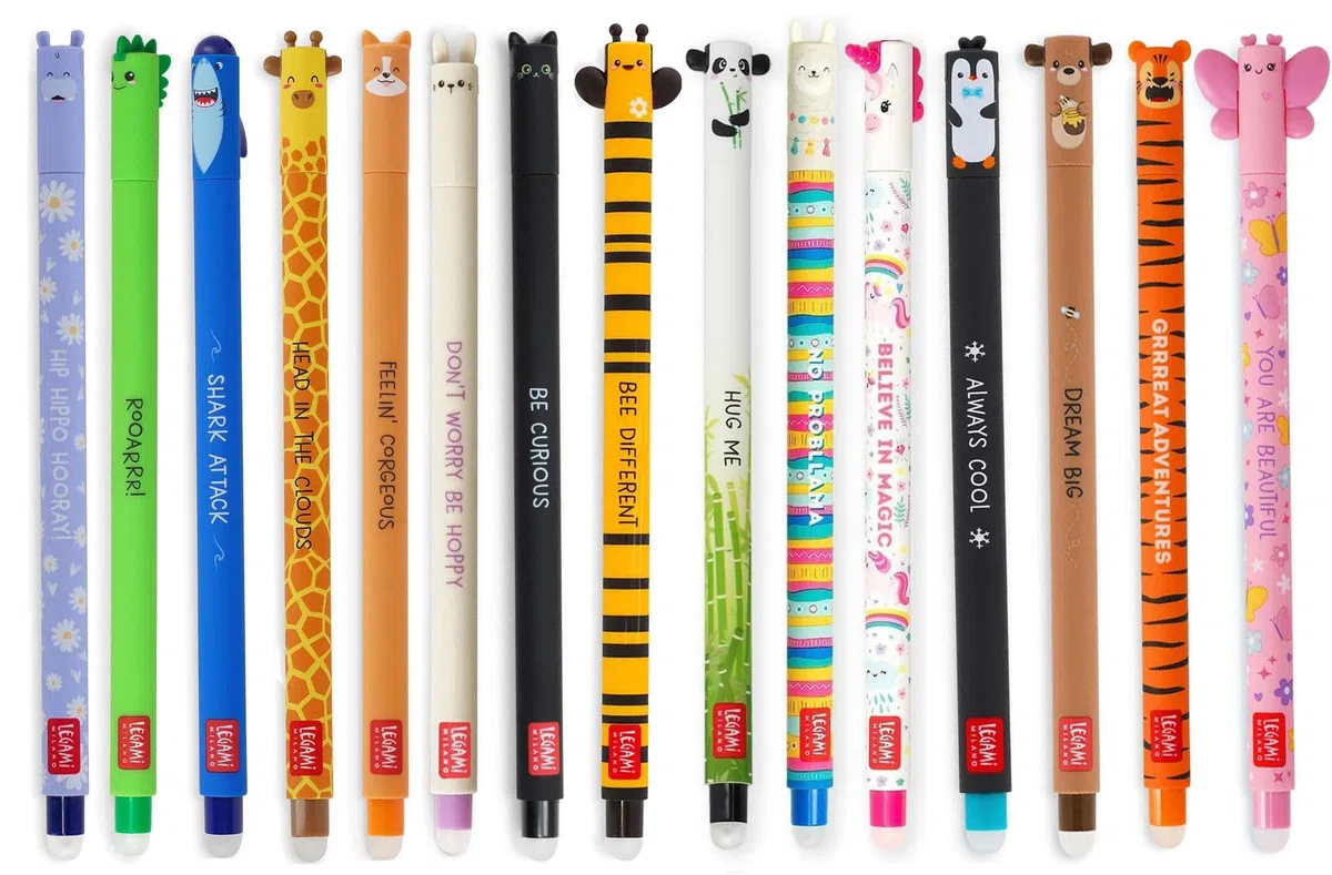 Juego de 15 bolígrafos de gel borrables, bolígrafos con tinta borrable, bolígrafos de gel borrables sin usar hojas, punta de 0,7 mm,