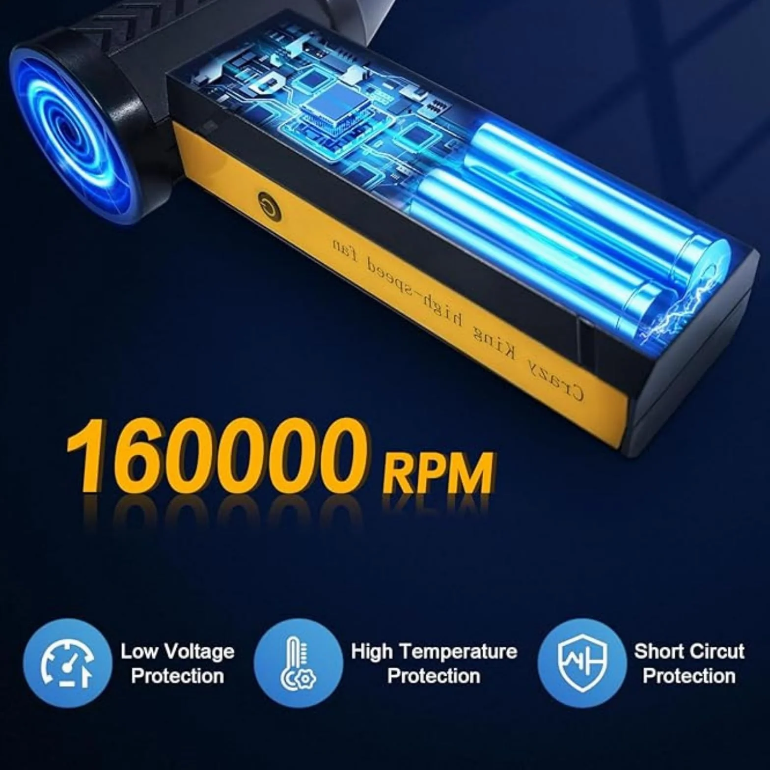 EMEBAY Soplador de Aire Comprimido/Ventilador Turbo Portátil, 160000 RPM de Pulverización de Aire Comprimido con Batería de 10000mAh, Pluma de Aire Comprimido Air Duster para Limpieza de PC, Casa