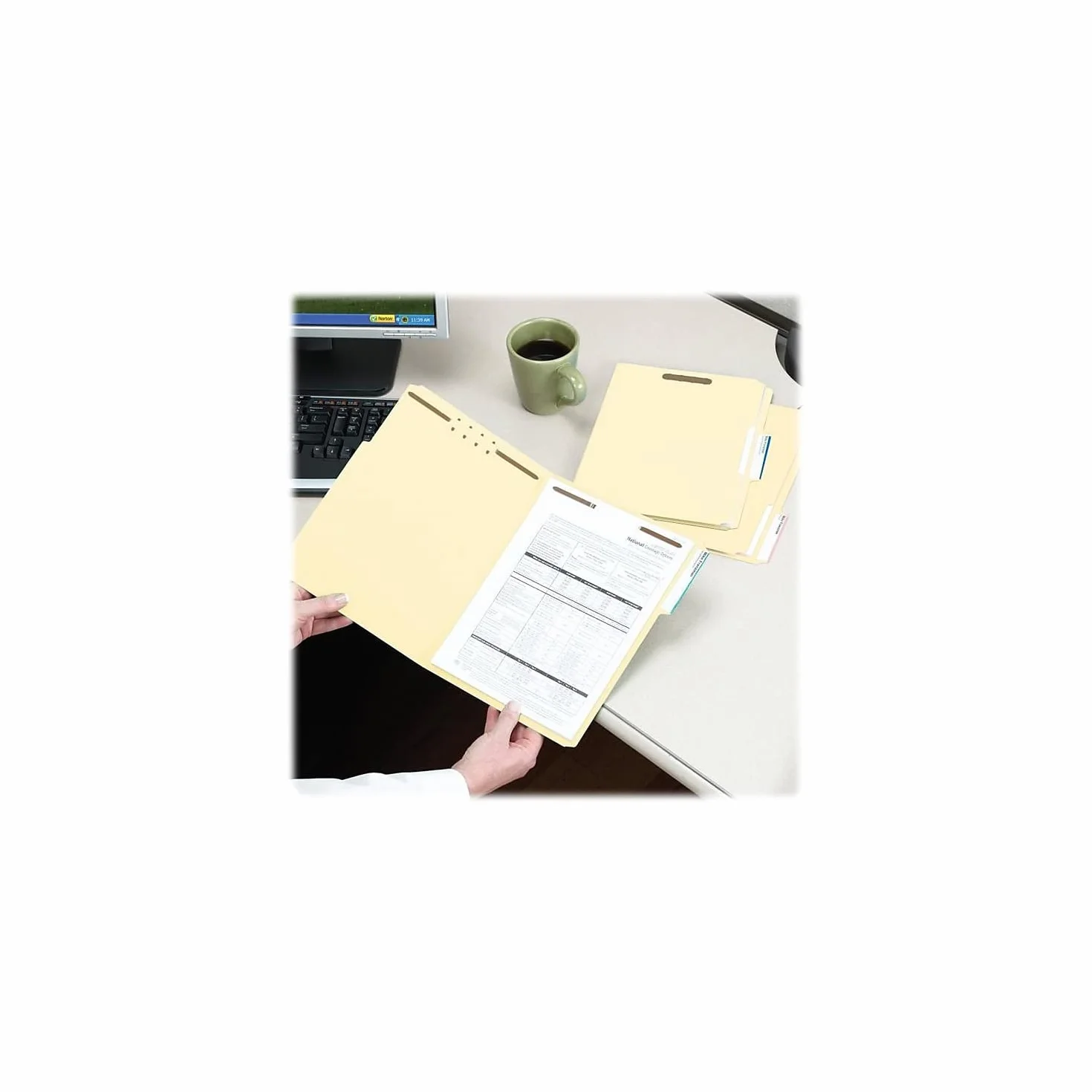 Smead Heavy-duty cierre Archivo Carpeta, 2 cierres, 1/3-cut Tab, tamaño carta, Manila, 50 por caja (14600)
