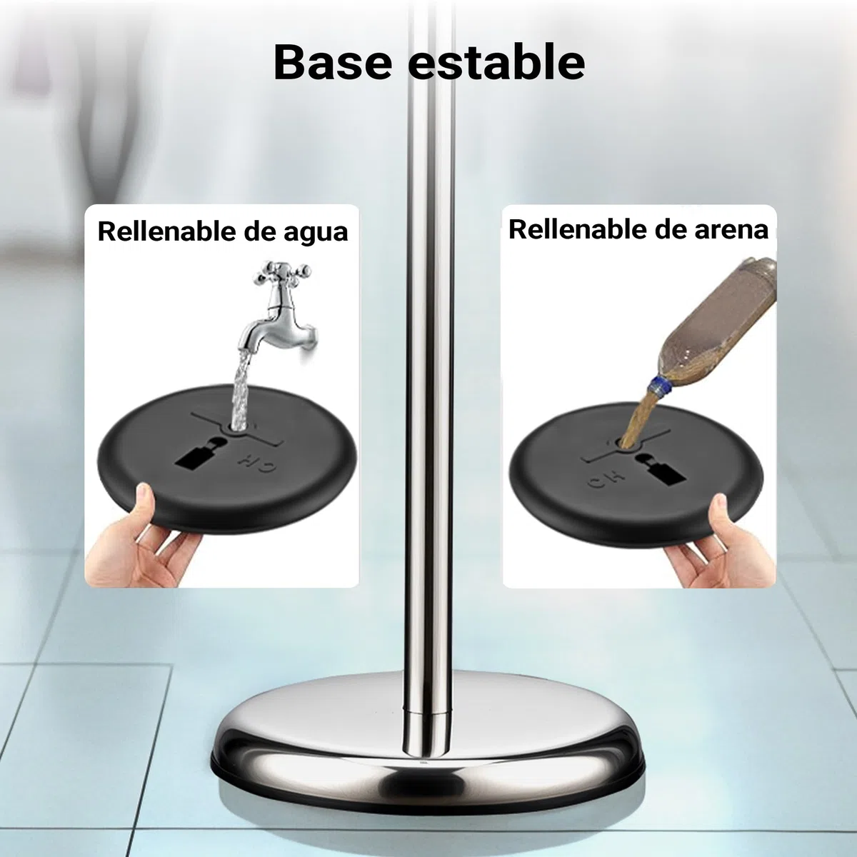 WilTec Soporte para carteles A3 de pie altura ajustable 88-138 cm en aluminio y acero inoxidable, soporte de presentación información, documentos, folletos, soporte publicitario versátil