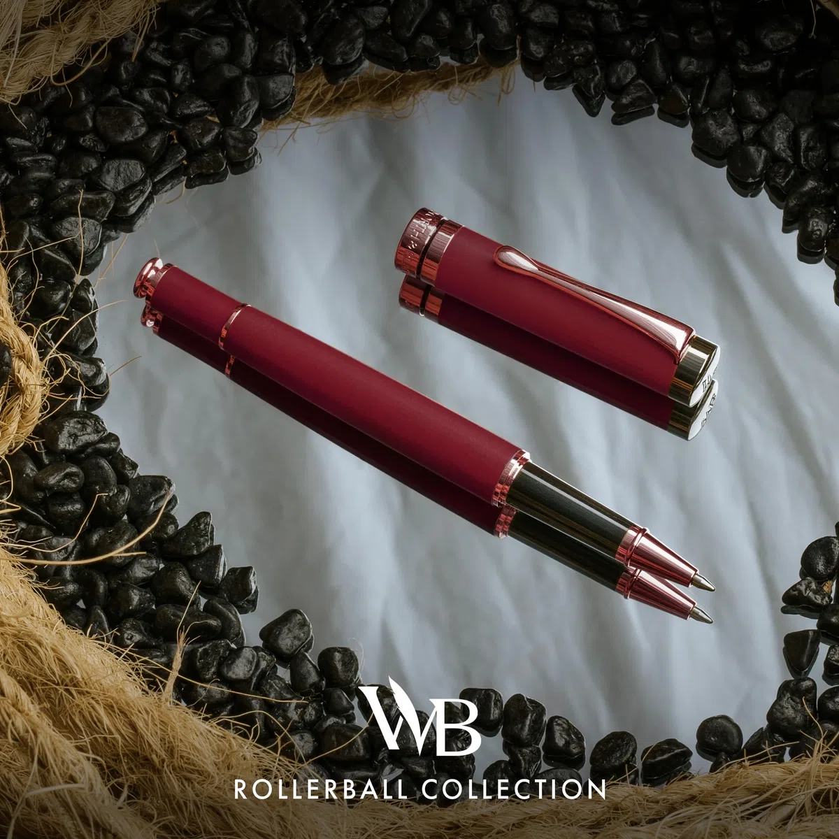 Wordsworth and Black Rollerball Pen - Bolígrafo de lujo impresionante en bambú madera violeta, acabado en oro, recargable, mejor regalo para hombres y mujeres, recarga de tinta