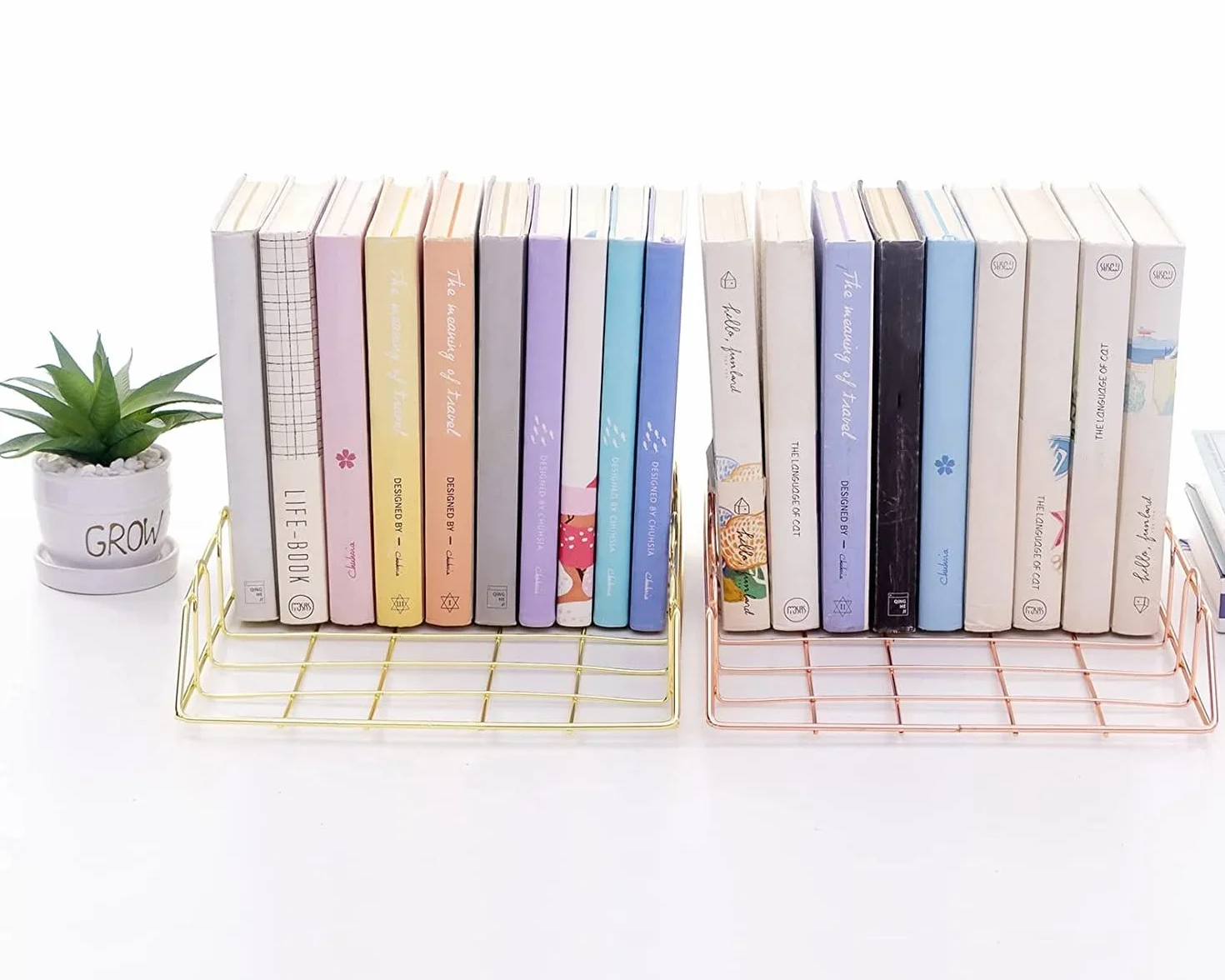 LELYFIT Juego de 2 Gestores de Escritorios Metálicos Apilables Archivo A4 Dorado