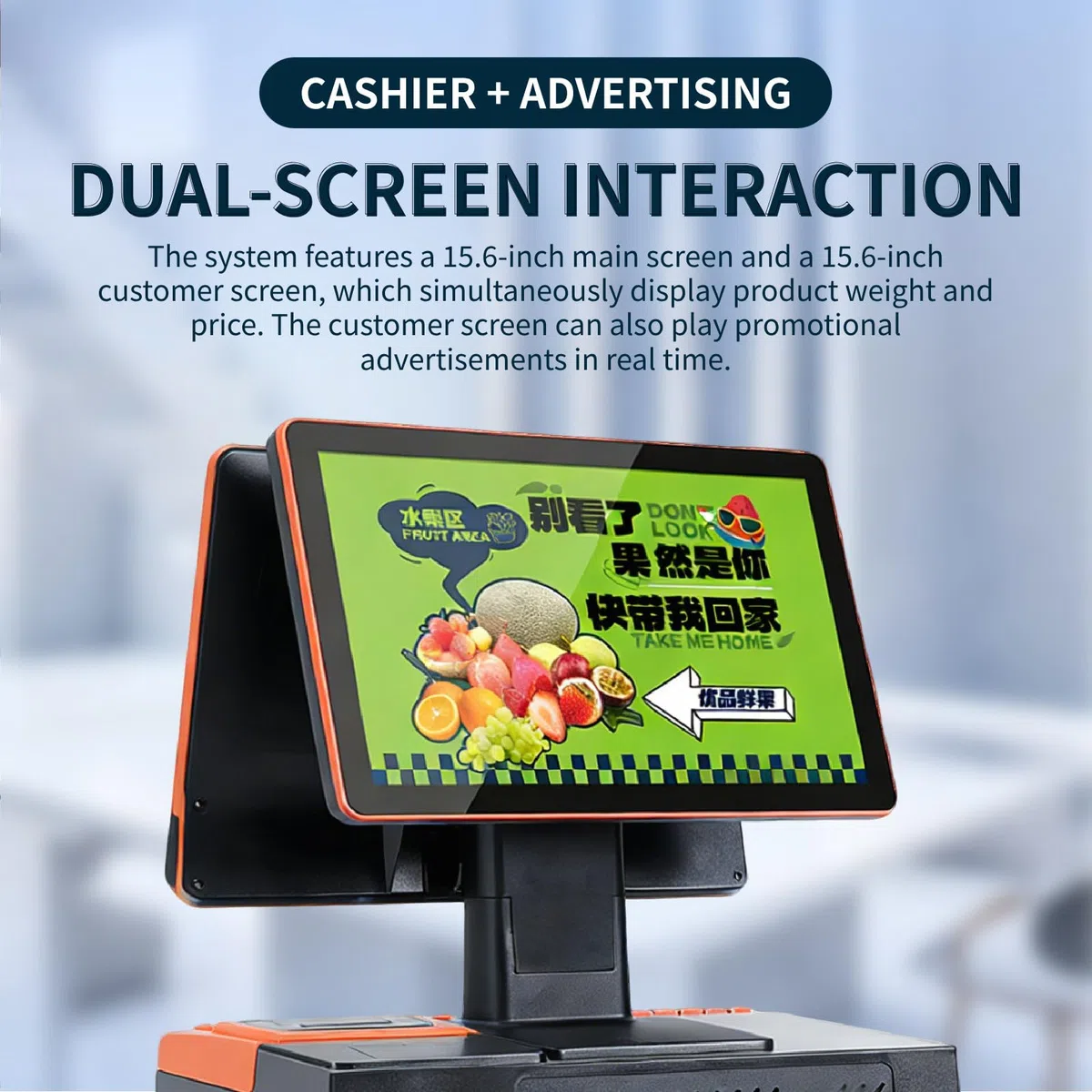 Caja Registradora Nuevo Modelo 2026 – Sis-tema Tpv Todo En Uno Con Pantalla Táctil Simple/Doble,Incluye Lector, Teclado,Impresora Tickets,10 Rollos Papel,Tpv Esencial Para Comercios Blue-DualScreen