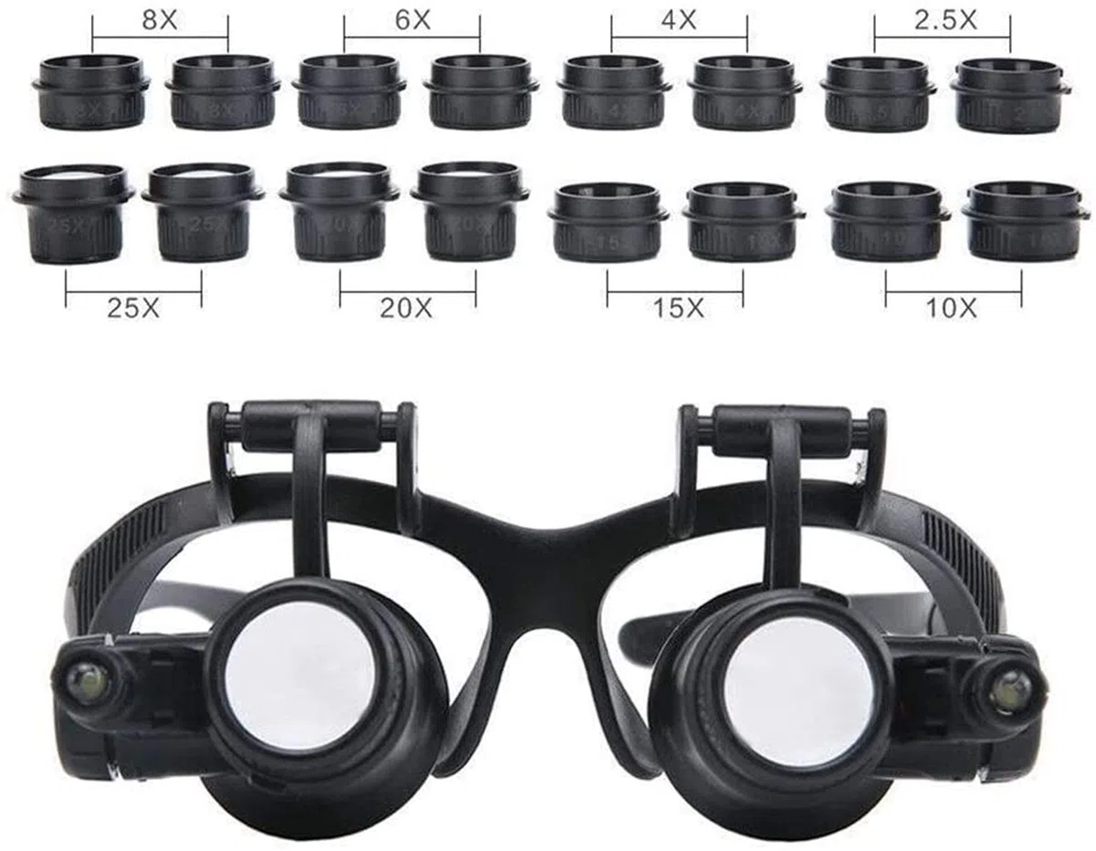 Lupa De Diadema, Gafas De Aumento Iluminadas Para La Cabeza, Lupa De Diadema Para Leer, Lupa Para Joyería, Reloj, Reparación Electrónica, Lupa Para Leer, Lupa Para Joyería, Pasatiempos, Lectura, Joye