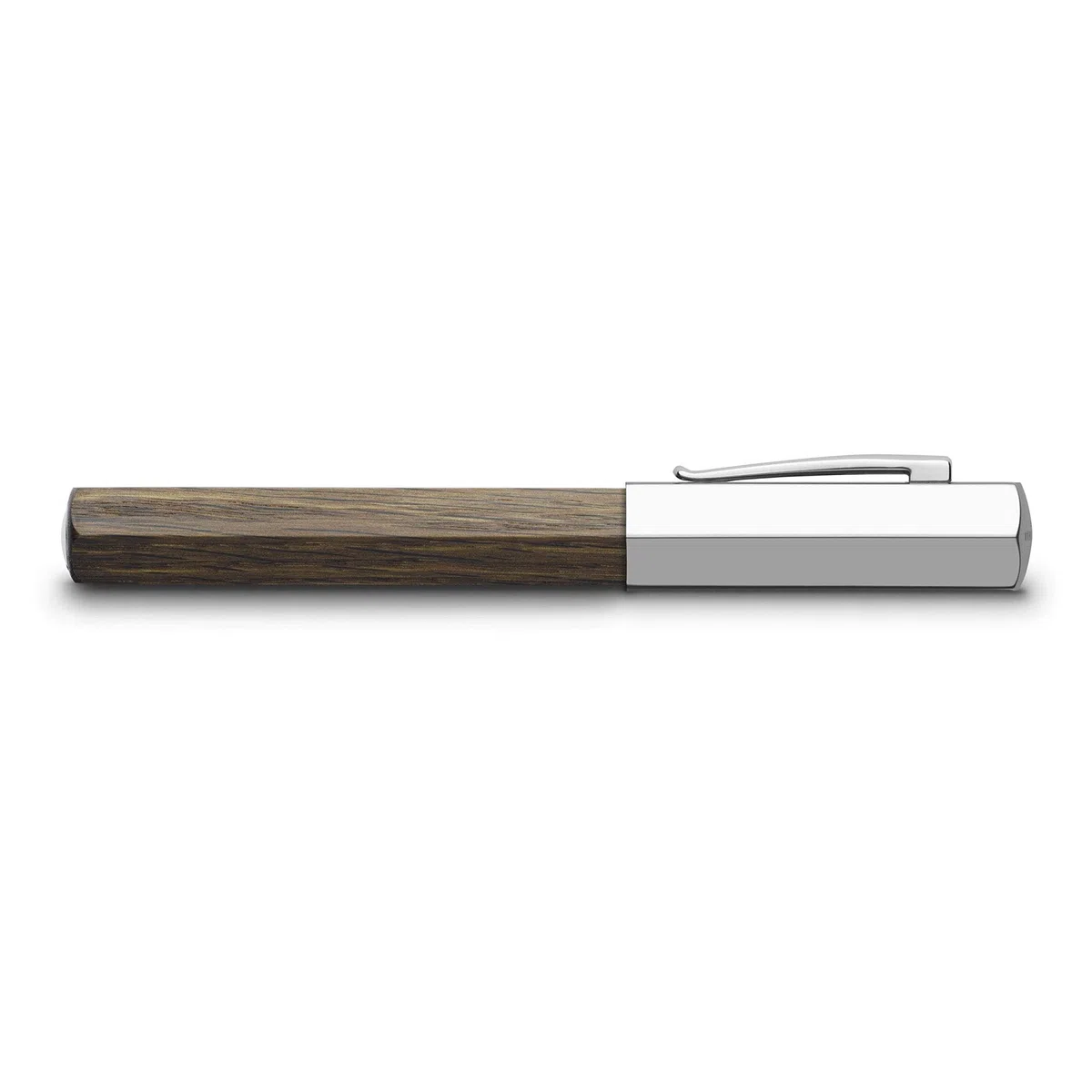 Graf von Faber-Castell - Pluma estilográfica Ondoro de roble ahumado B | Cuerpo de roble ahumado con plumín de acero inoxidable, convertidor y estuche de regalo