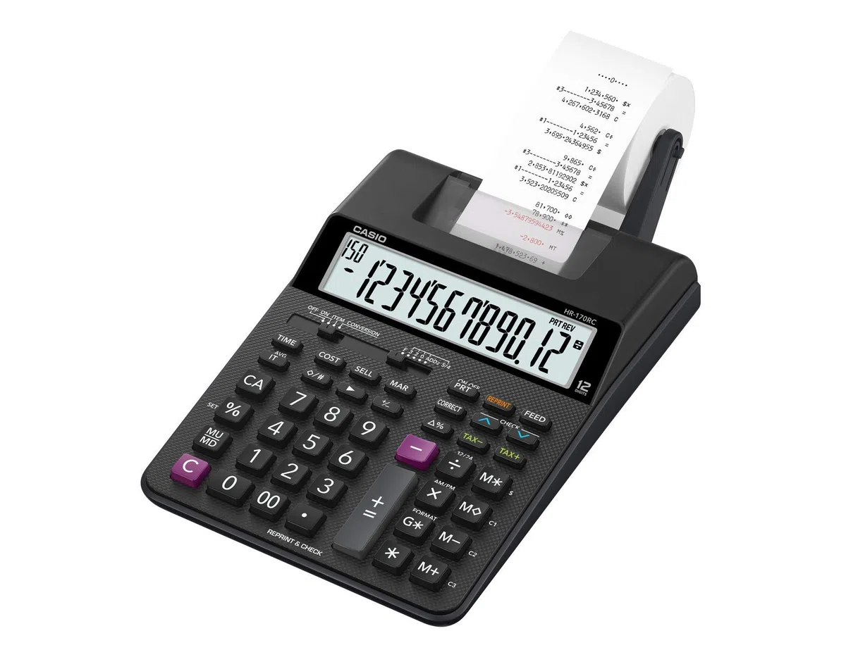 Casio HR-170RC Plus Mini-Calculadora de impresión de Escritorio