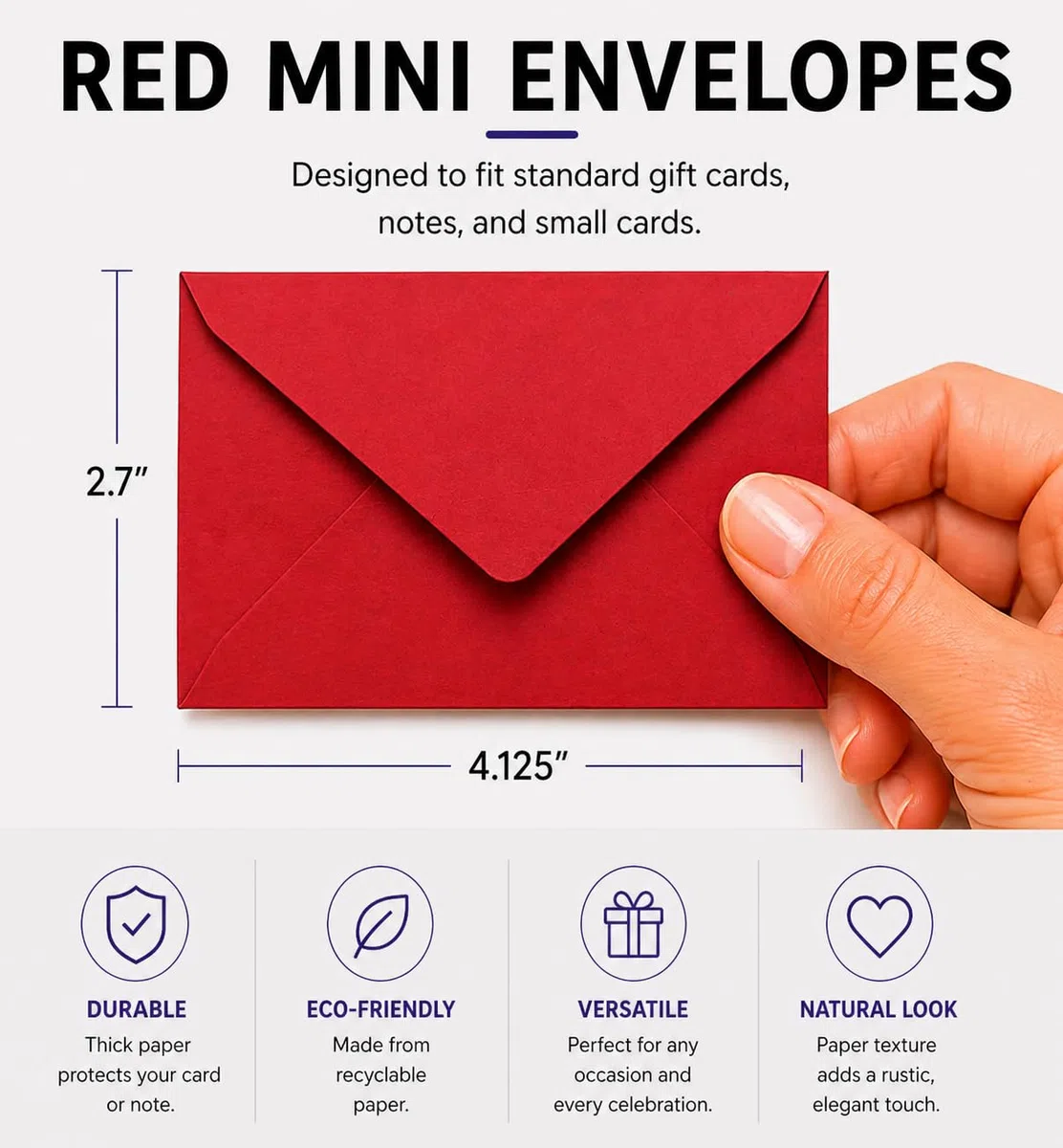 60 sobres pequeños para tarjeta de regalo, tarjeta de visita de 10 x 7 cm