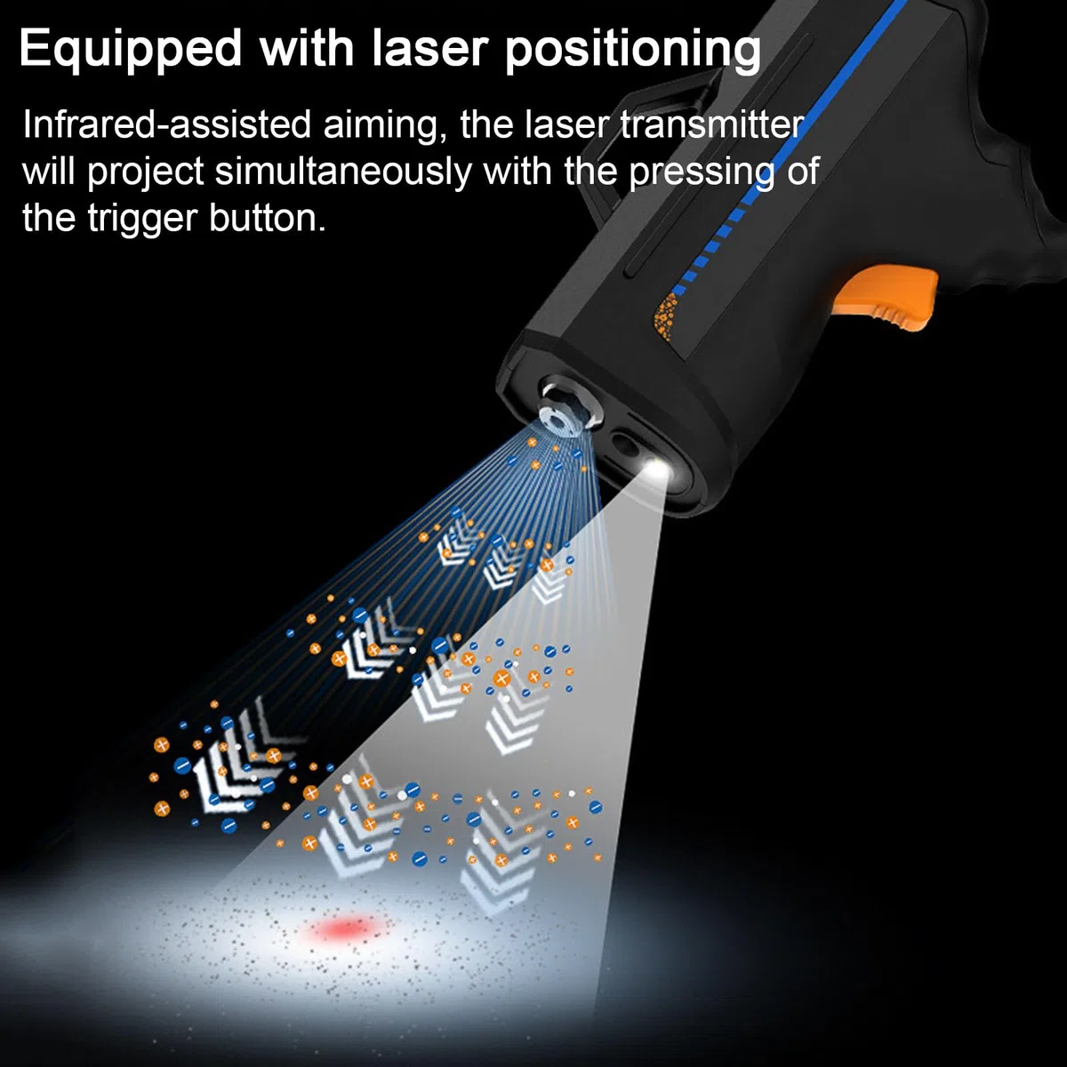 Pistola de aire ionizante, pistola antiestática de mano para eliminación estática y luz de detección de polvo, ideal para talleres de carrocería y limpieza industrial