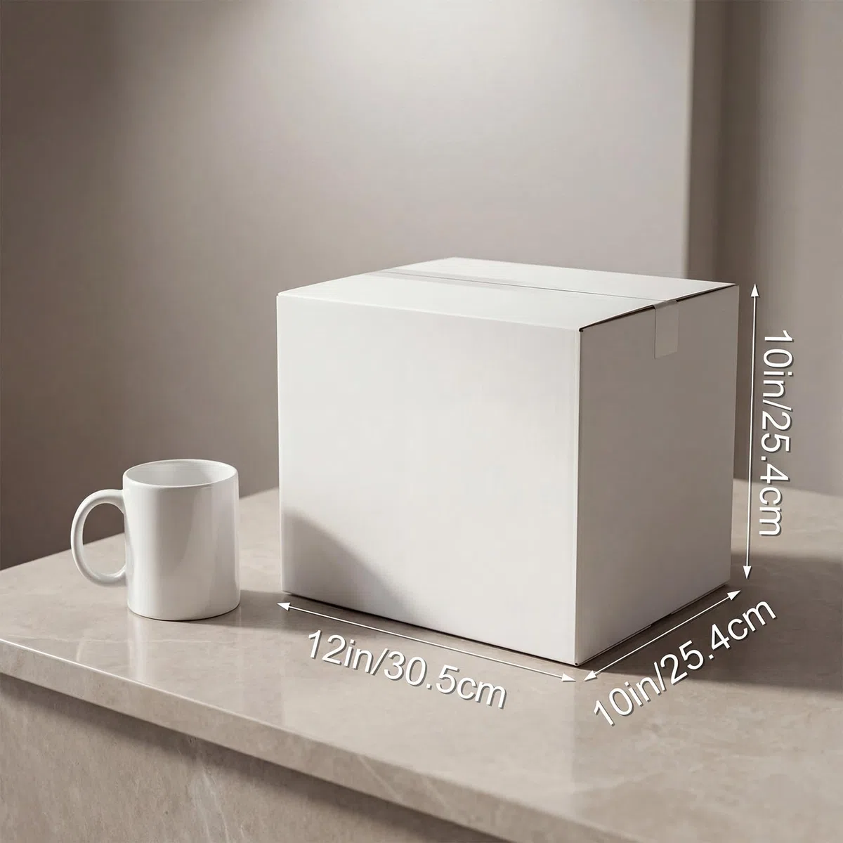 CRUGLA Cajas de envío de 12 x 10 x 10 pulgadas, paquete de 10 cajas de cartón corrugado blanco con cierre lateral y cinta de doble cara preaplicada, cajas de embalaje fáciles de montar para envío de