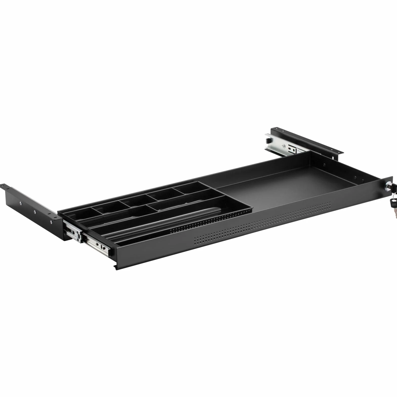 Cajón para documentos con cerradura de acero 740x250 mm negro