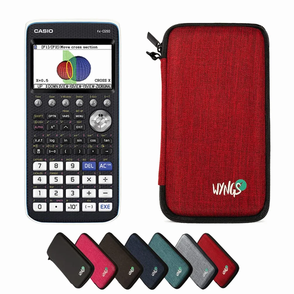 Casio fx-CG50 con Funda Protectora WYNGS Rojo - Calculadora Gráfica - Paquete Básico