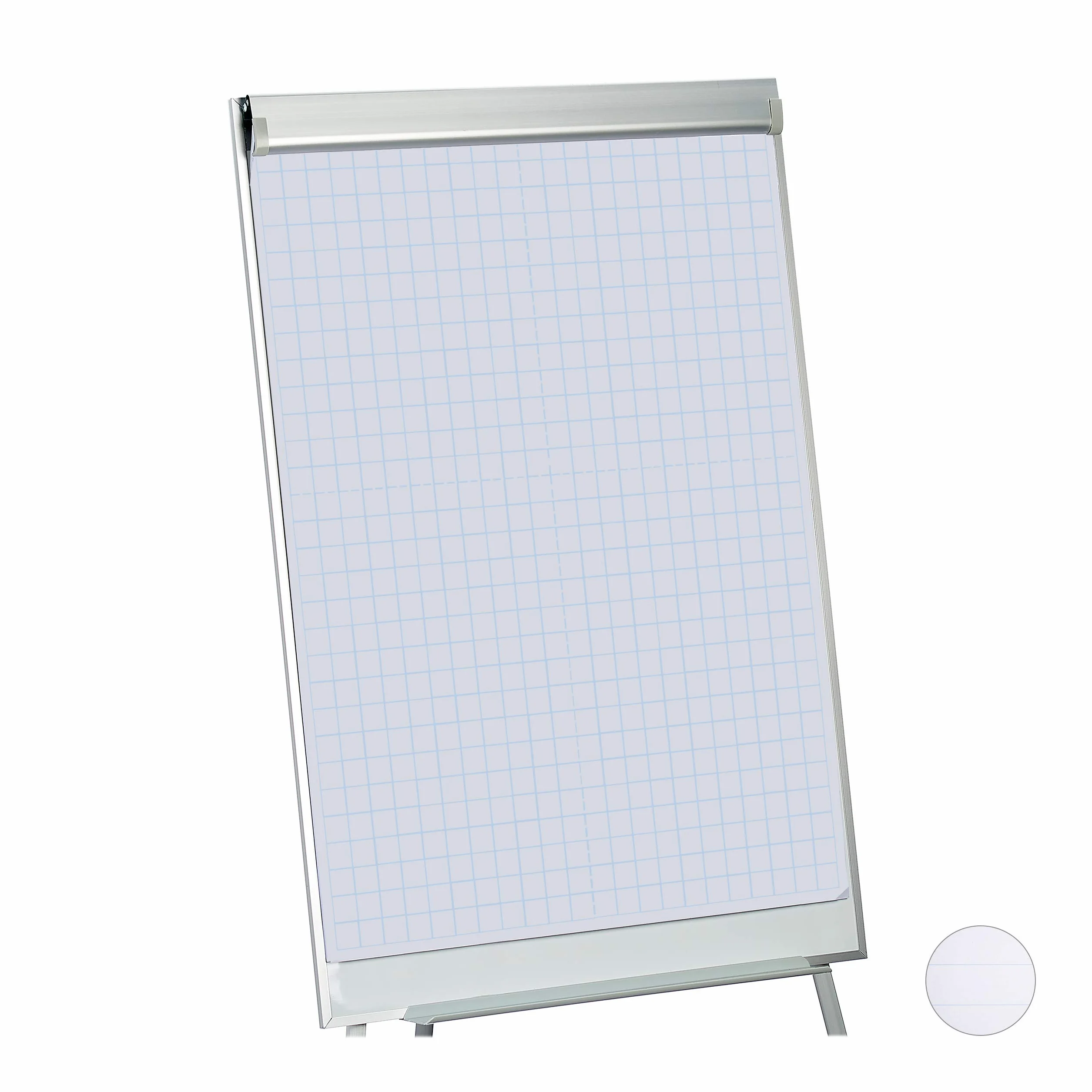 Relaxdays 2 x Papel para rotafolio, cuadrícula, Bloc de 50 Hojas, 60 g/m², 6 Perforaciones, 57,5 x 81 cm, Blanco