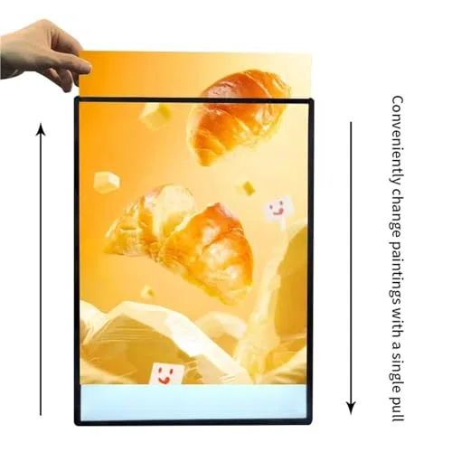 Caja de luz LED, pantalla iluminada de pared, marco ultrafino, tablero de menú retroiluminado para exhibiciones publicitarias en restaurantes y tiendas