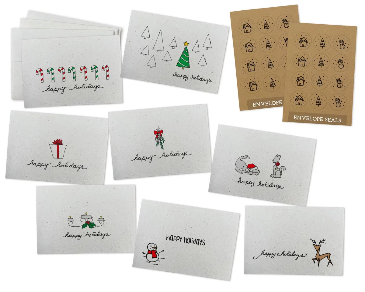 Colección de tarjetas de felicitación/etiquetas de regalo – 24 tarjetas con sobres