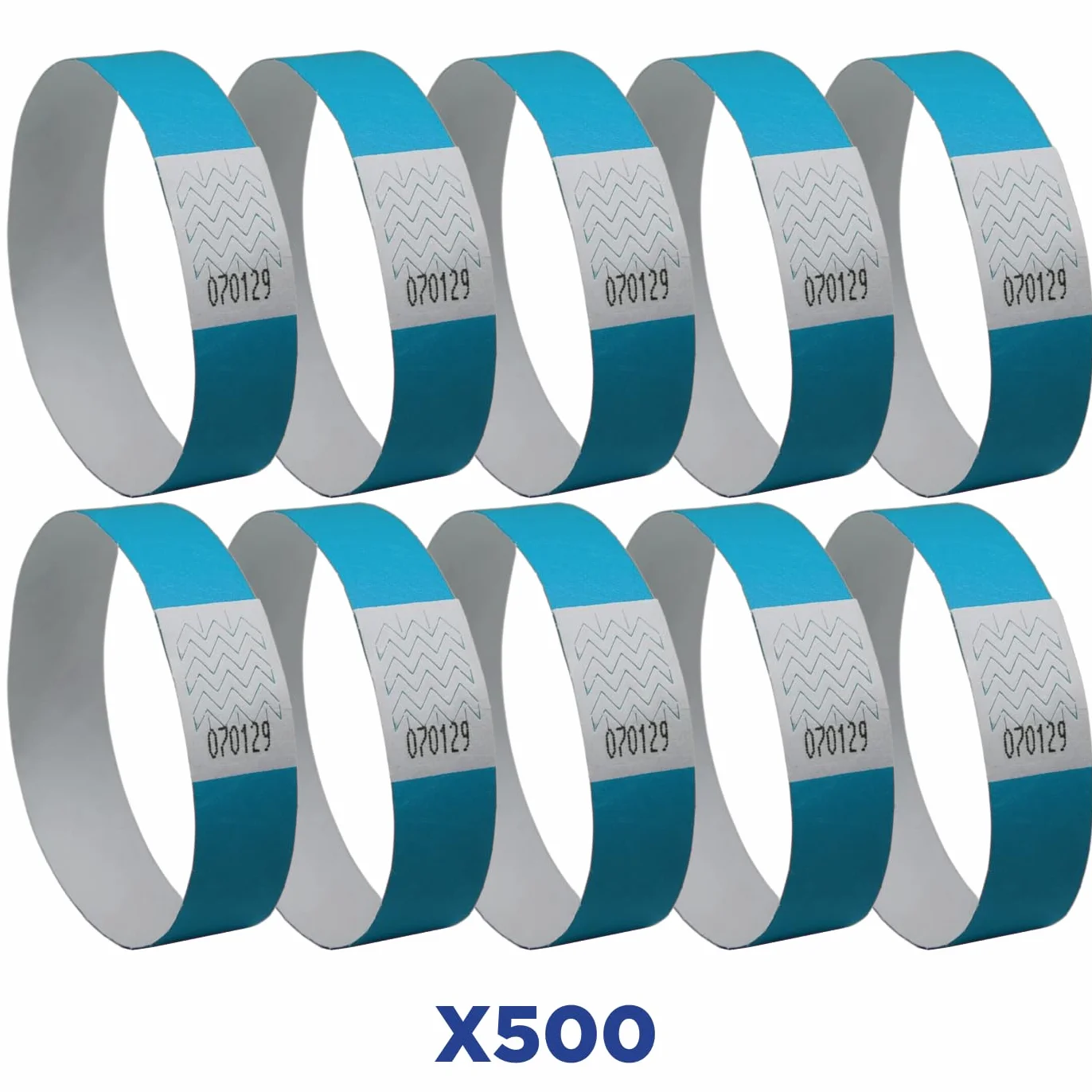 Avery España Pulseras de identificación Tyvek® resistentes al desgarro azul fluorescente 500 piezas